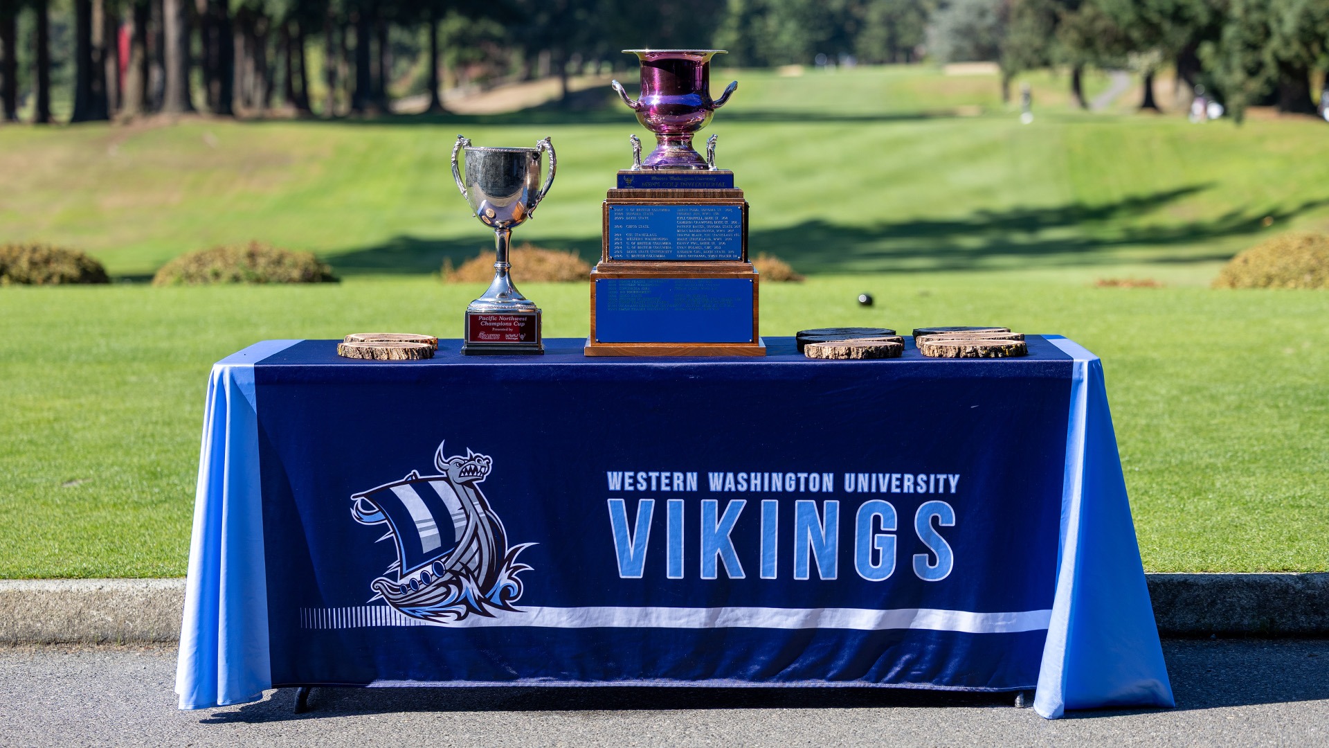 Men's golf trophy at WWU Invitational