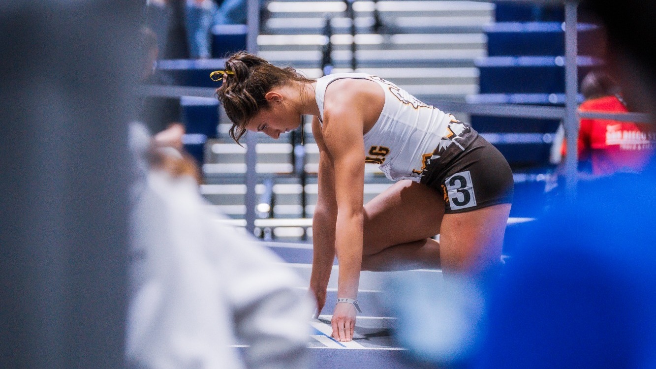 Ava Morgan on the blocks at MW Champs