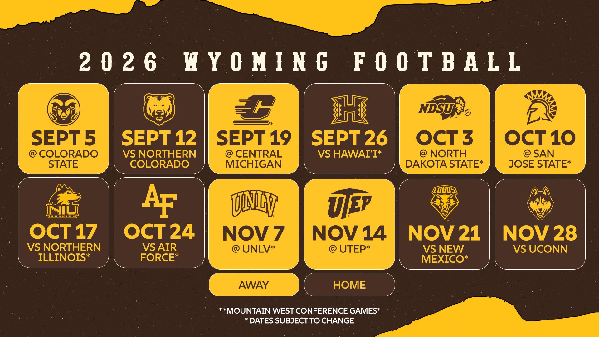 the 2026 wyoming schedule for football