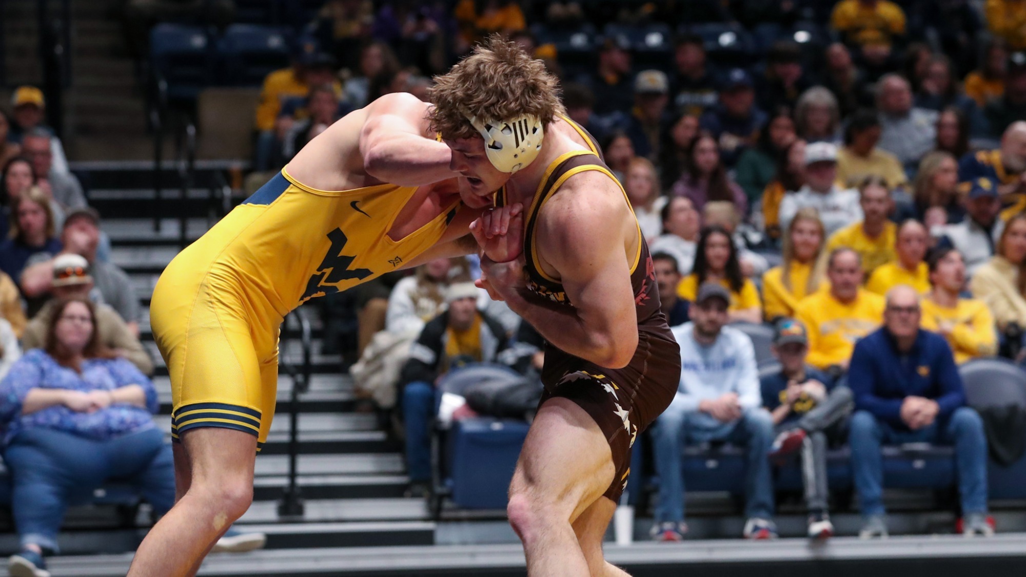 Lane Foard competes in a dual at West Virginia