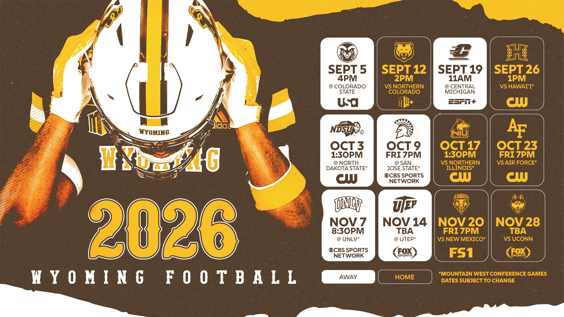 Wyoming Football announces TV Schedule