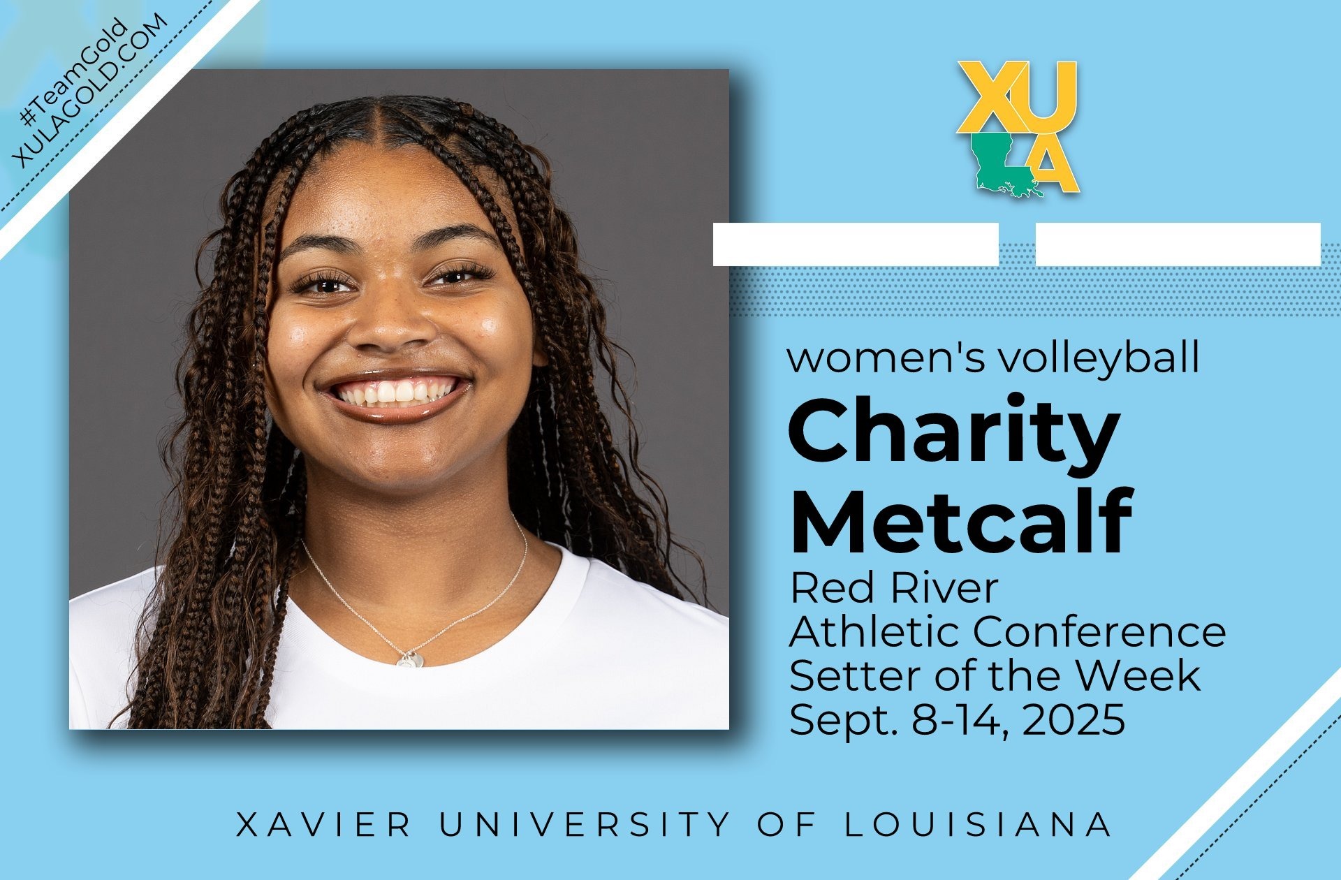 XULA women's volleyball / Charity Metcalf