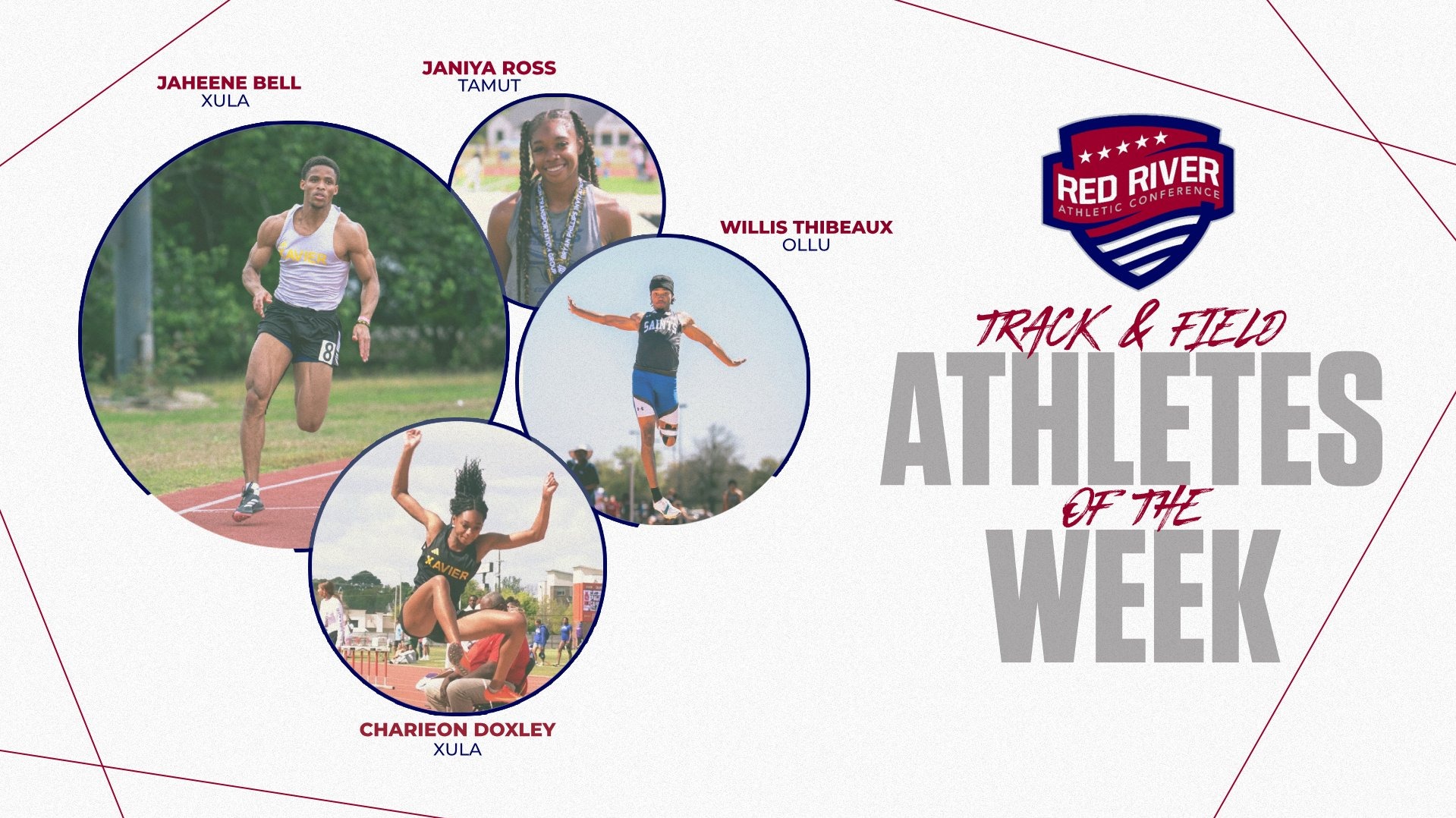 RRAC Track Athletes of the Week Graphic