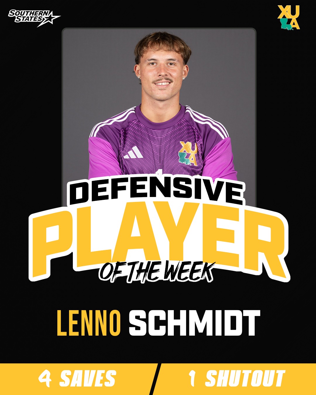 Lenno Schmidt Defensive Player of the Week Graphic