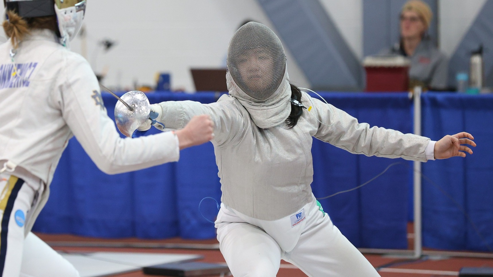 YaleÕs Audrey Lin (sabre) competes in the opening session of the 2025 NCAA National Collegiate Fencing Championships at Penn State University campus in State College, Pa., on March 22, 2025. Photo/Craig Houtz
