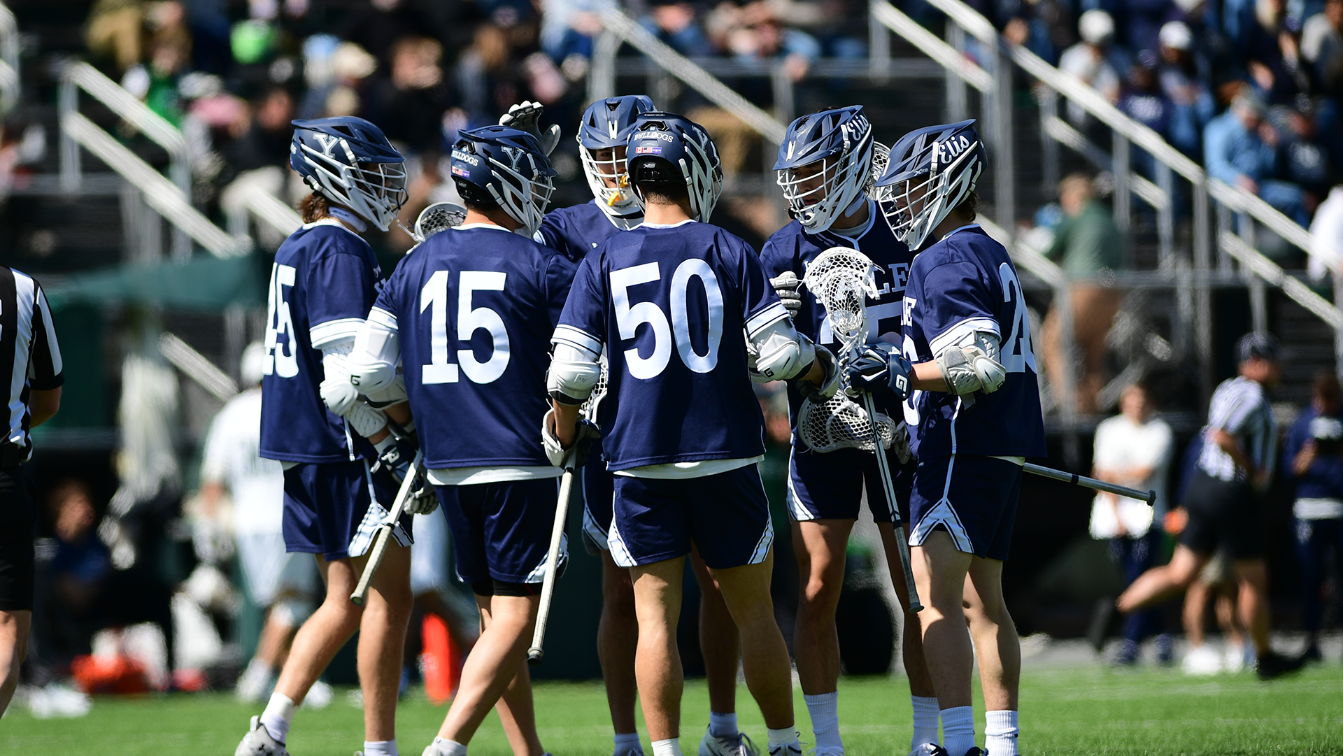 Yale Men's Lacrosse Huddle vs. Dartmouth 2026