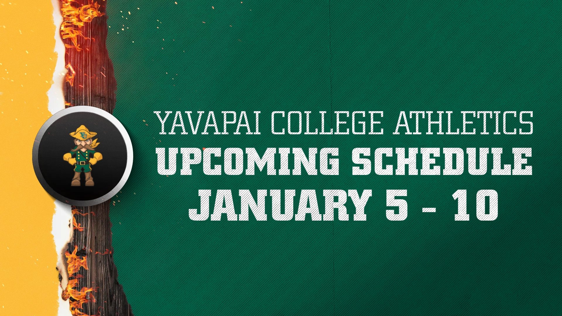 yc athletics schedule jan 5 - 10