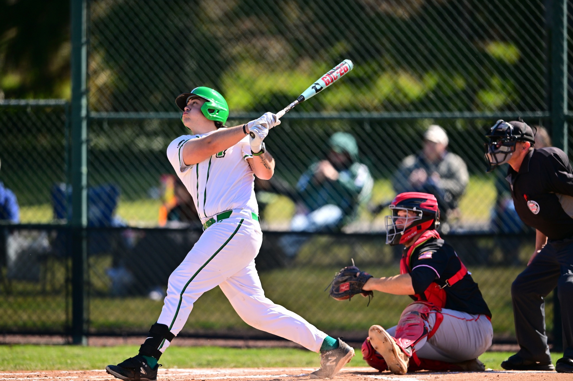 Baseball player swinging bat
