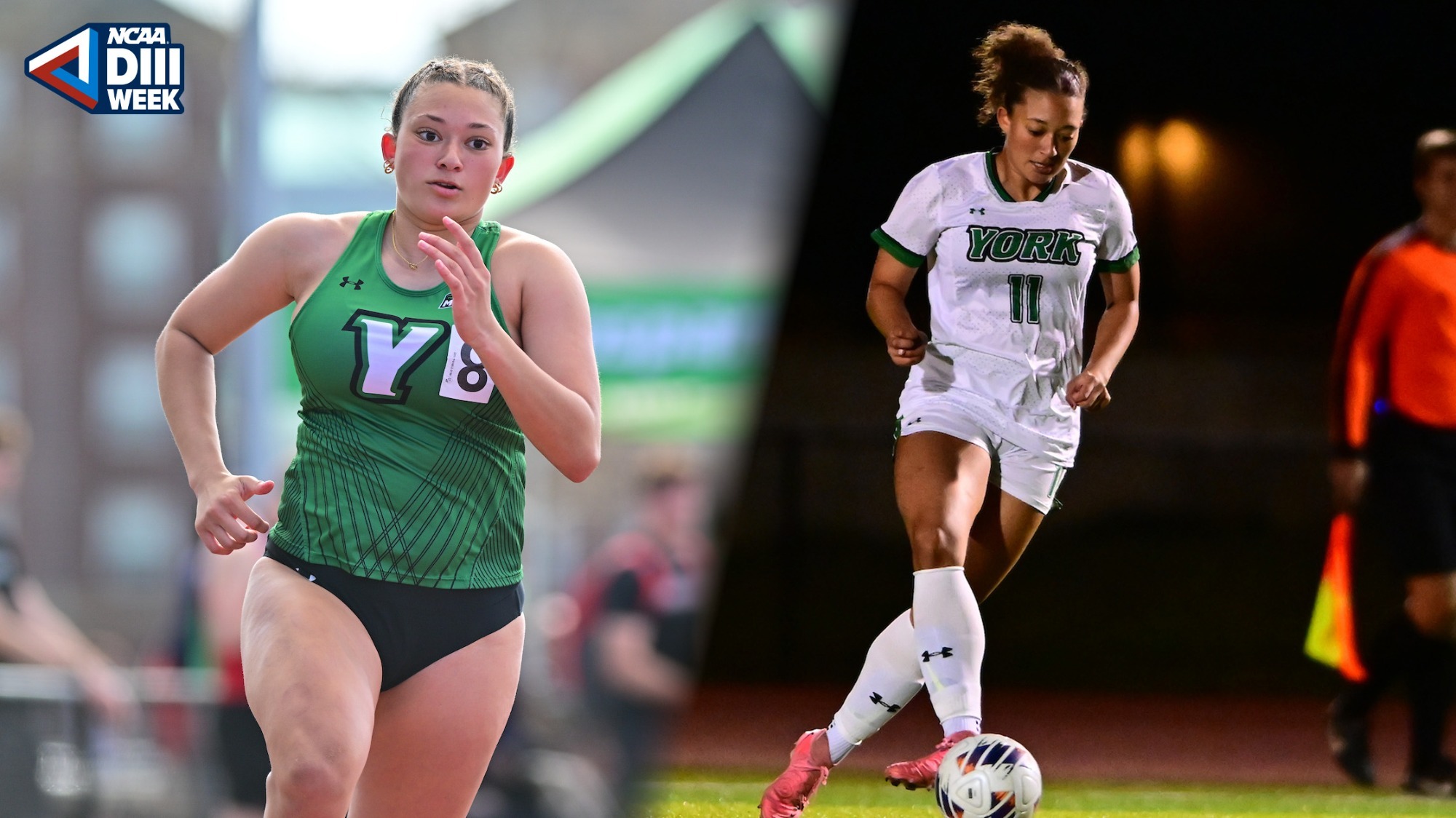 female track athlete and female soccer player