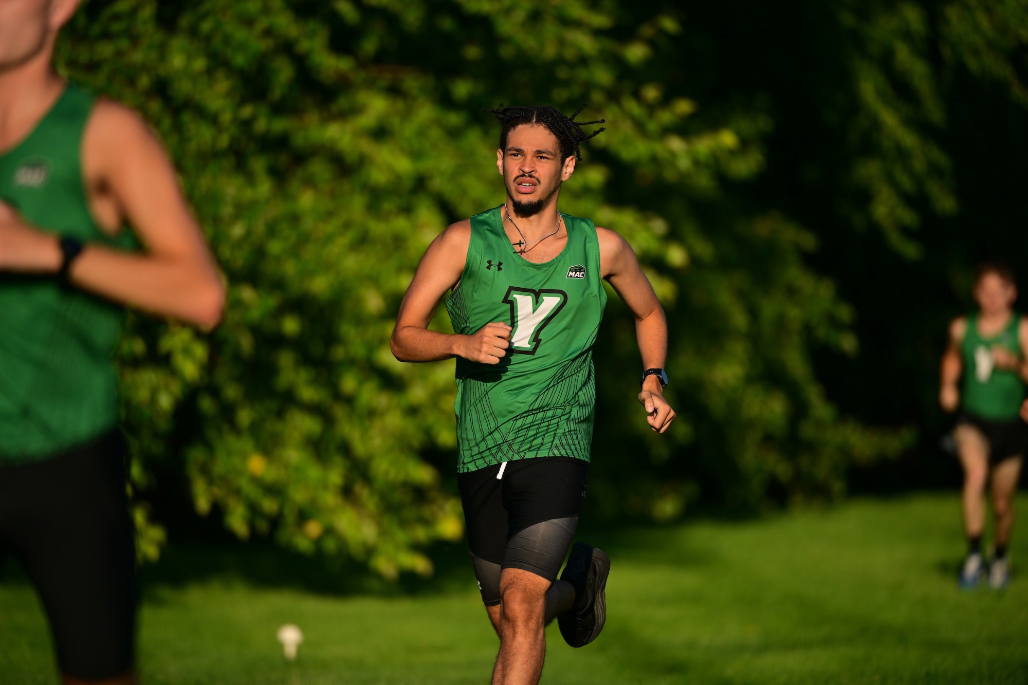 Male running on grass