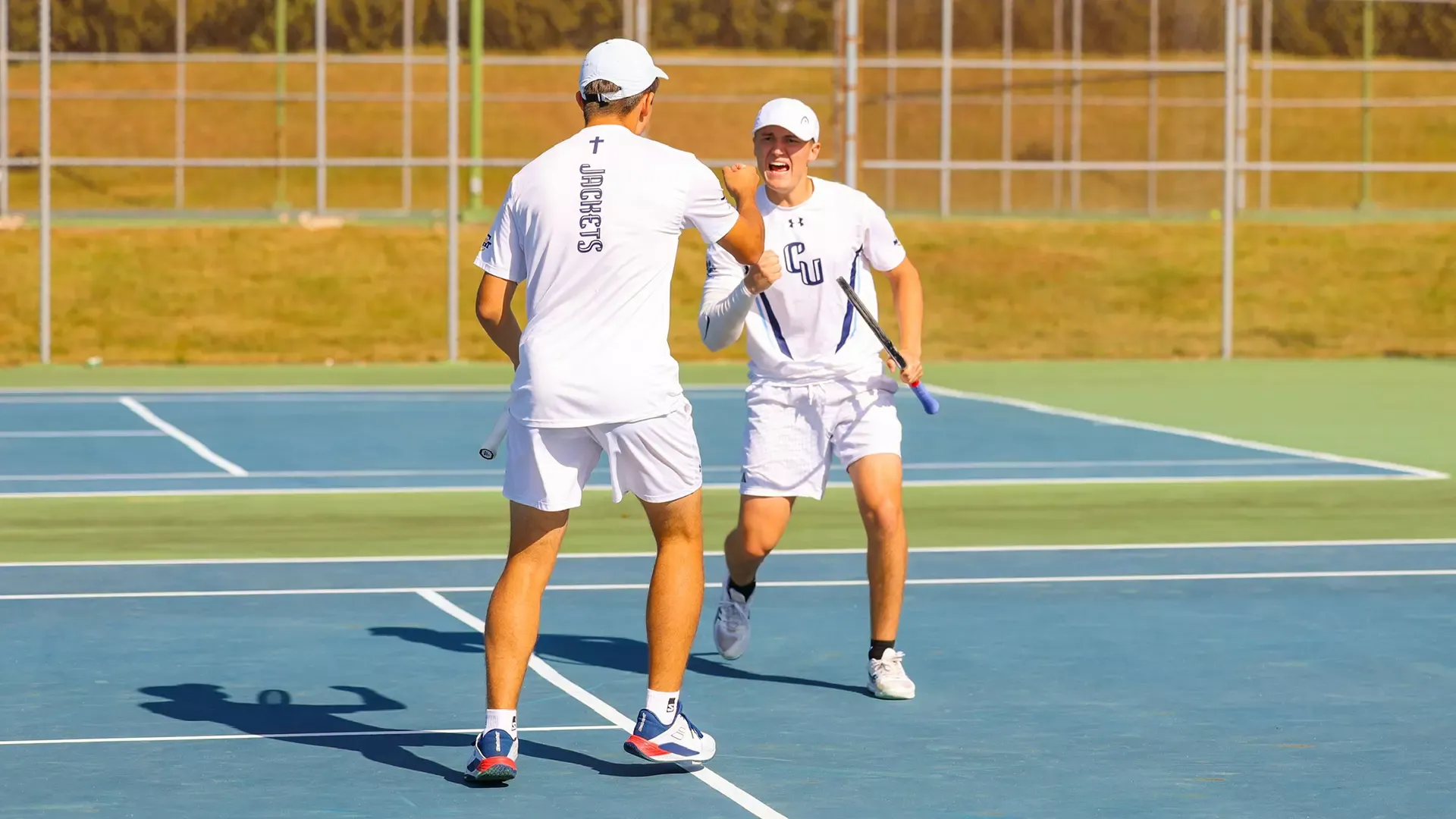 Logan DeHaven Doubles Celebration
