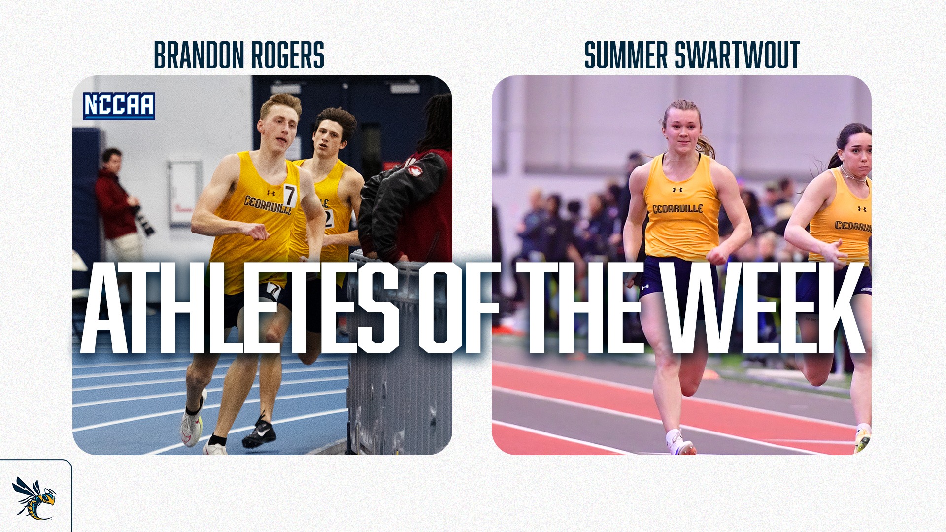 Brandon Rogers, Summer Swartwout - NCCAA Track Athletes of the Week