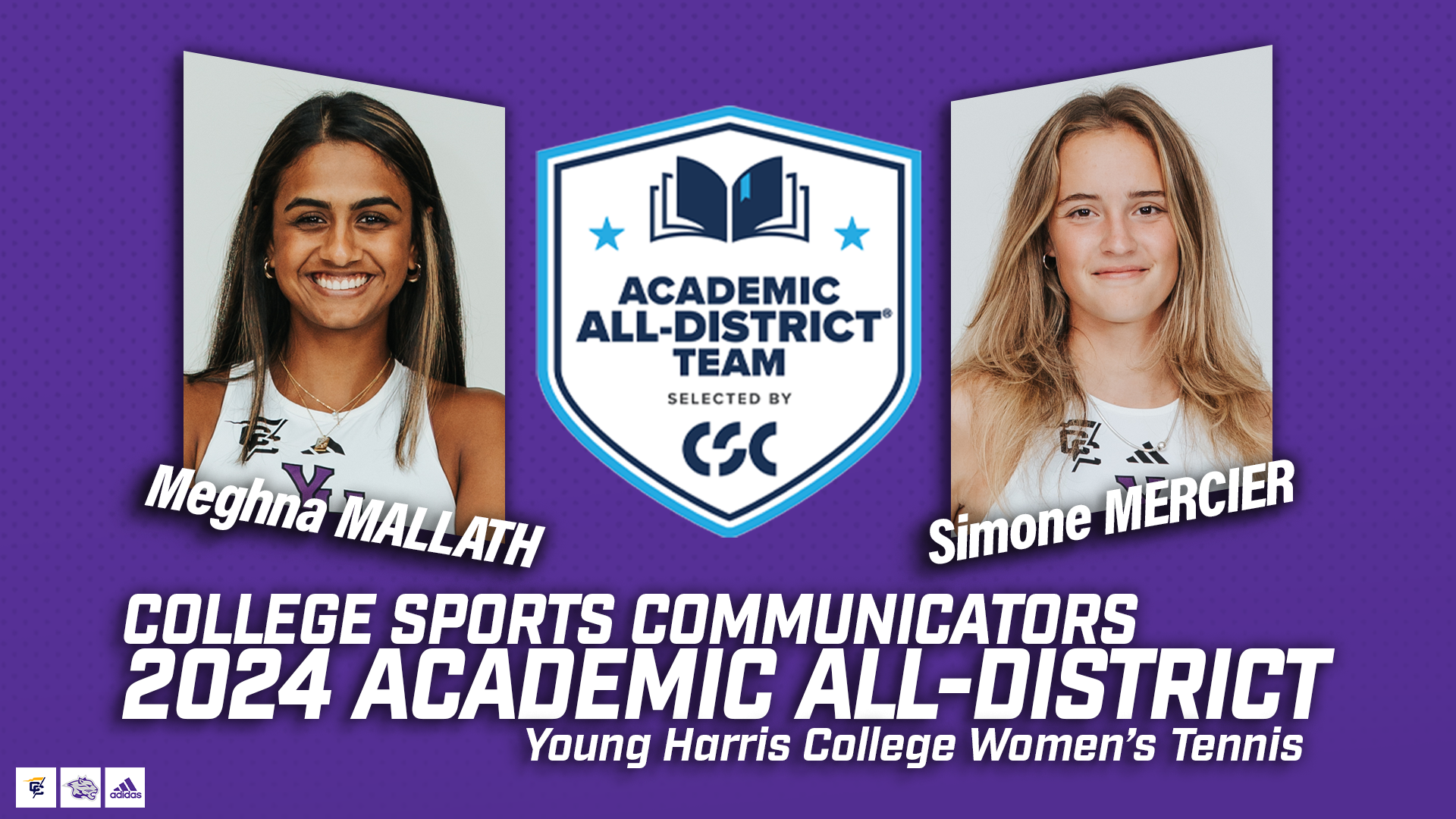 Mercier and Mallath Selected to CSC All-Academic District Team