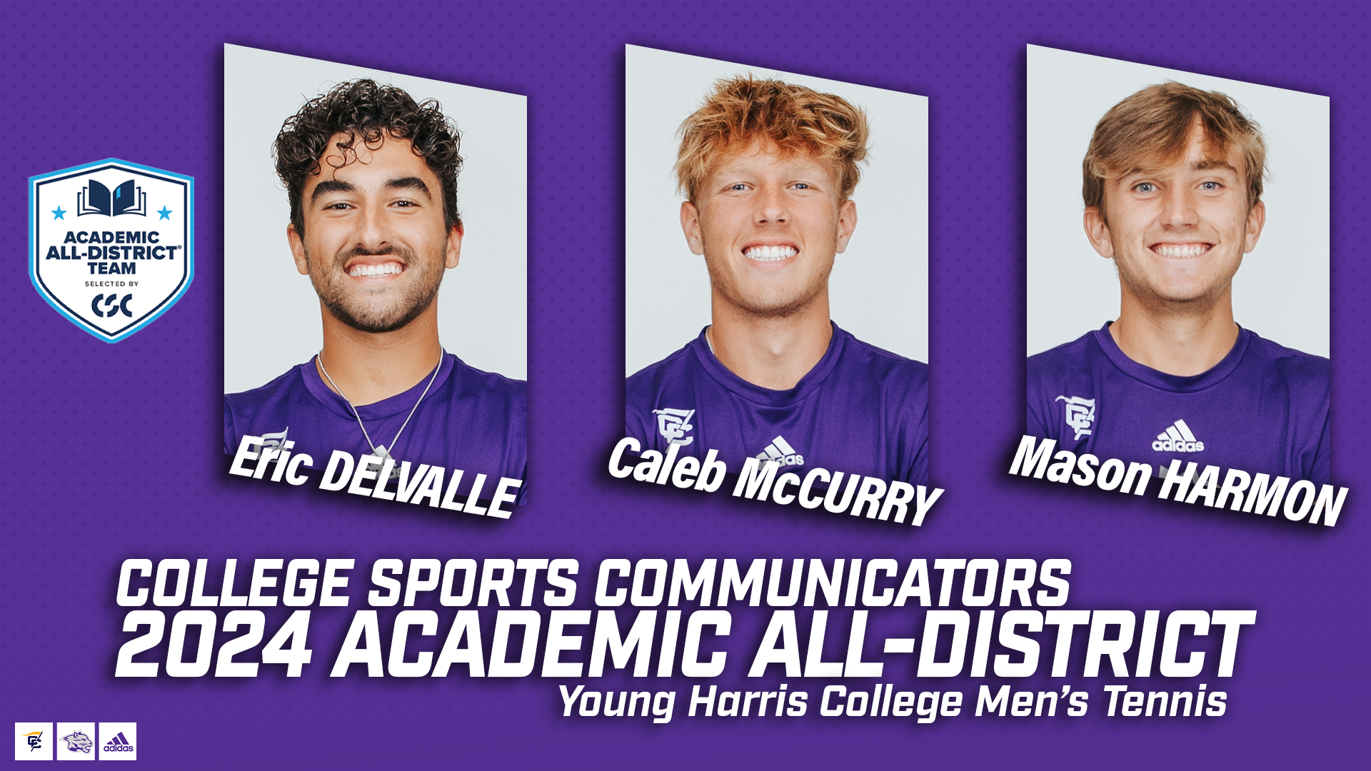 McCury, Harmon, and DelValle earn CSC Academic All-District Honors