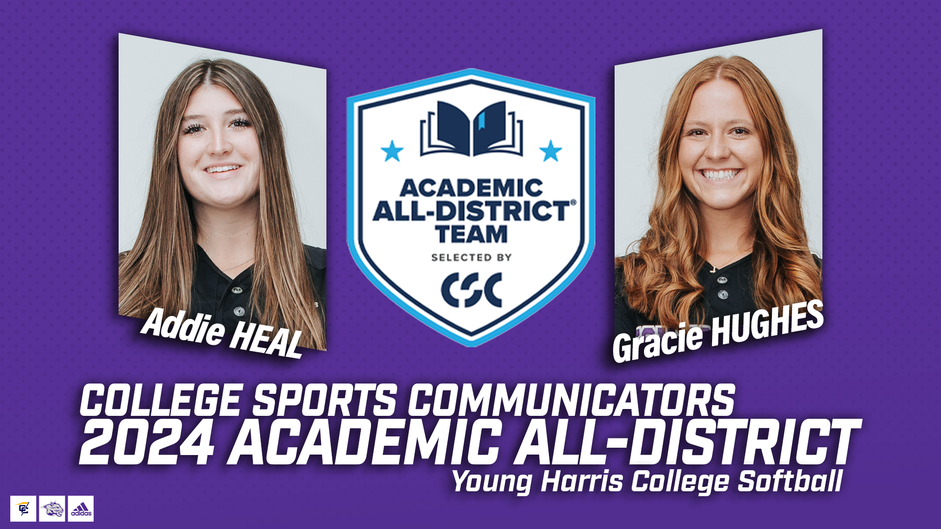 Heal and Hughes Selected to CSC Academic All-District Team
