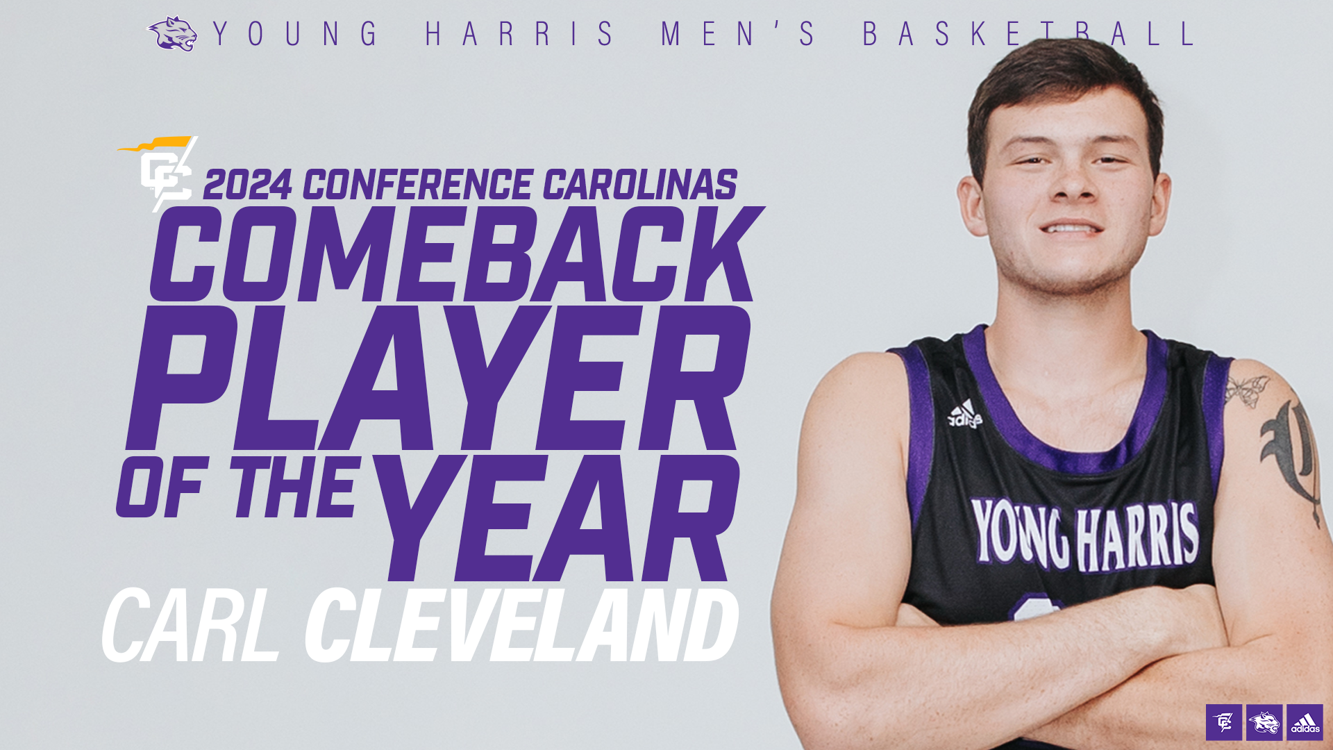 Carl Cleveland Earns Conference Carolinas Comeback Athlete of the Year