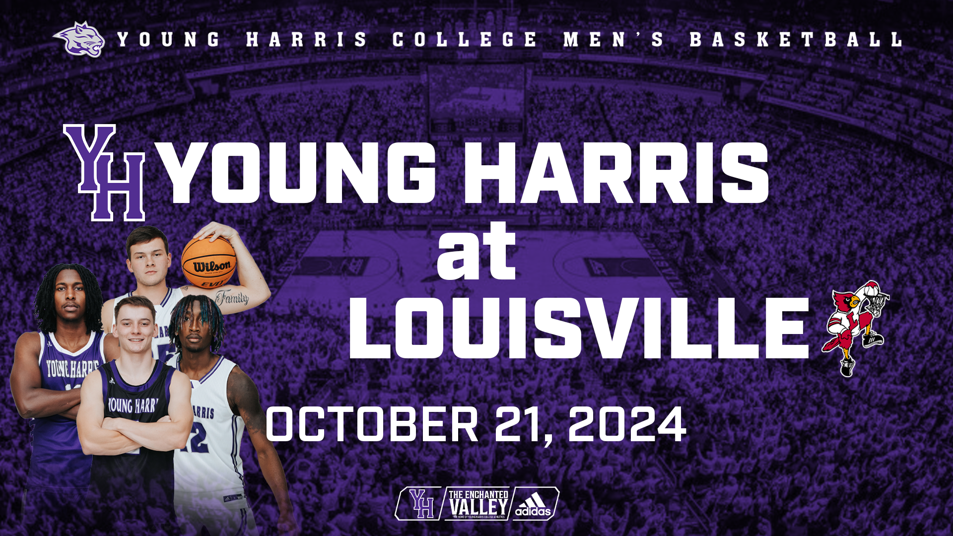 Young Harris Men's Basketball vs Louisville Graphic