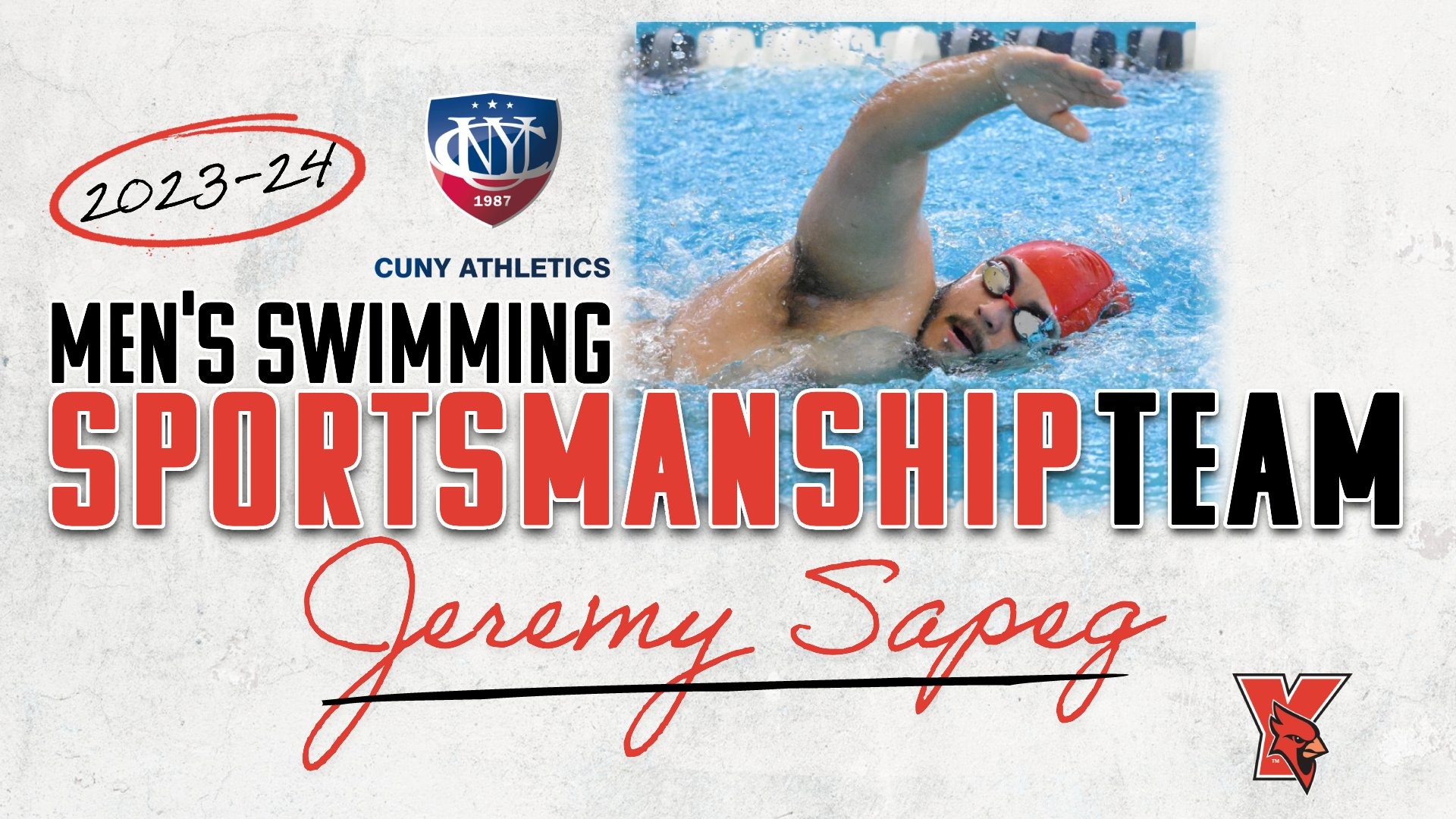 2023-24 CUNYAC Men's Swimming Sportsmanship Team Jeremy Sapeg