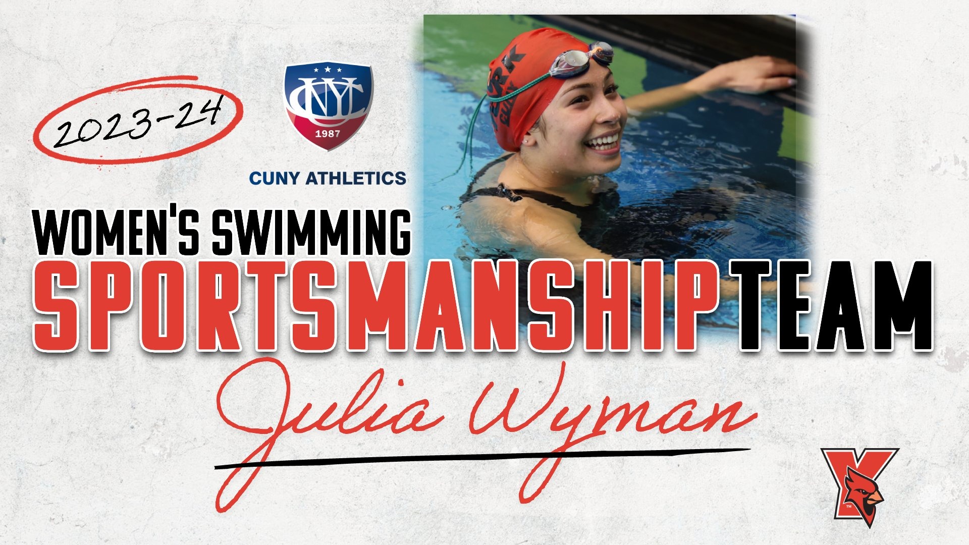 2023-24 CUNYAC Women's Swimming Sportsmanship Team Julia Wyman
