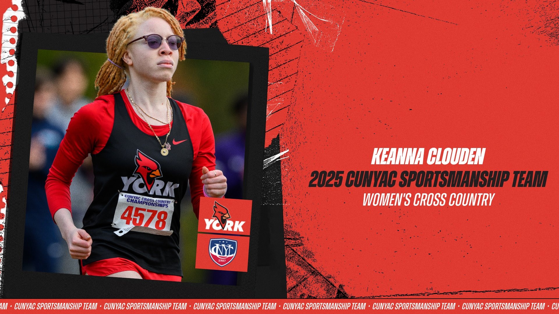 Keanna Clouden named to the 2025 CUNYAC Women's Cross Country Sportsmanship Team