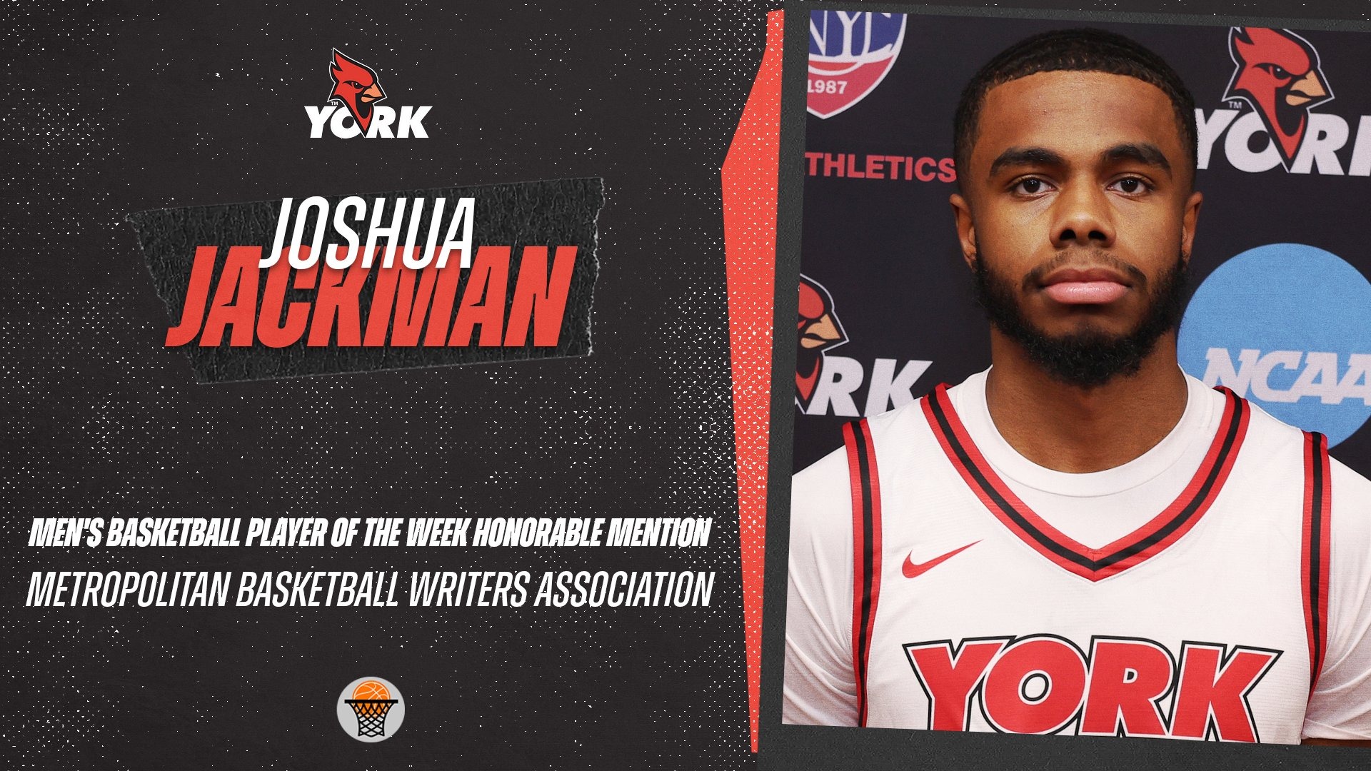Joshua Jackman named MBWA Men's Basketball Player of the Week Honorable Mention