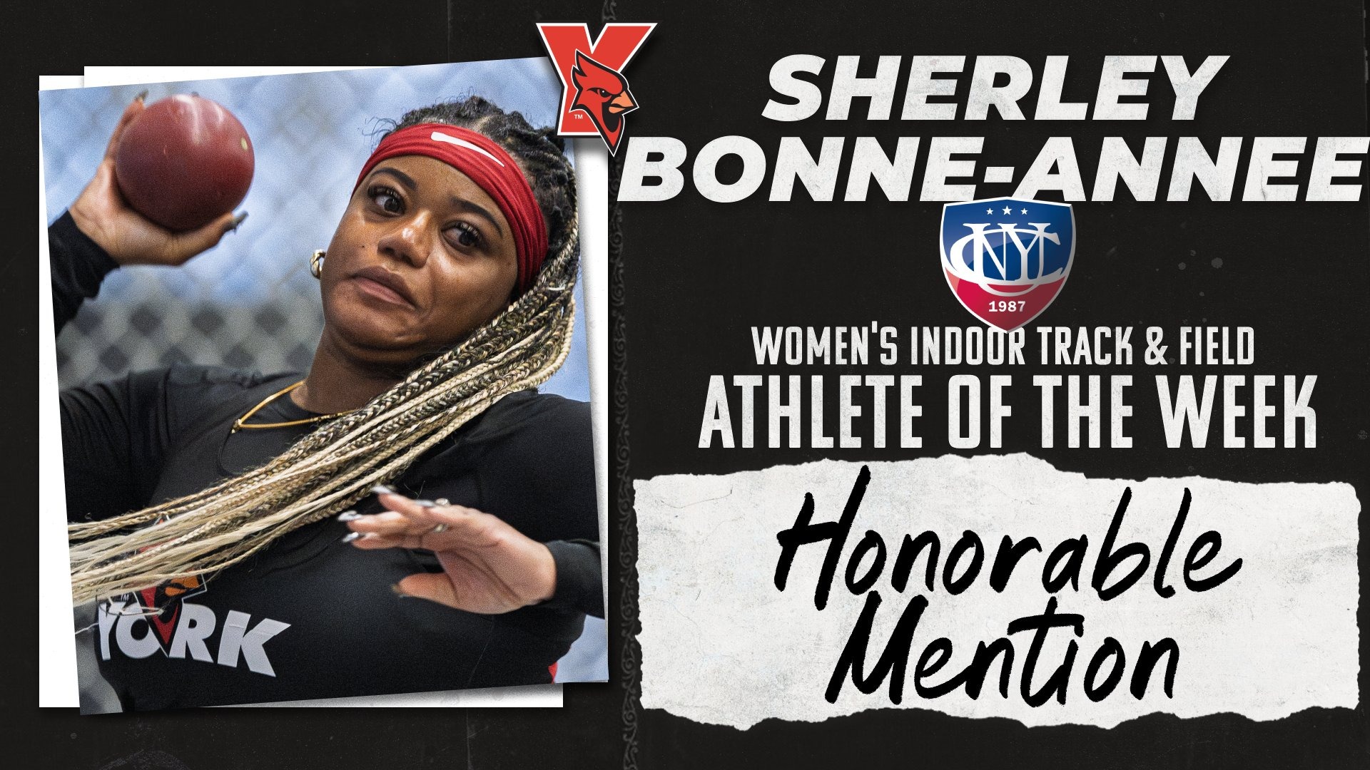 Sherley Bonne-Annee CUNYAC Women's Indoor Track & Field Athlete of the Week Honorable Mention