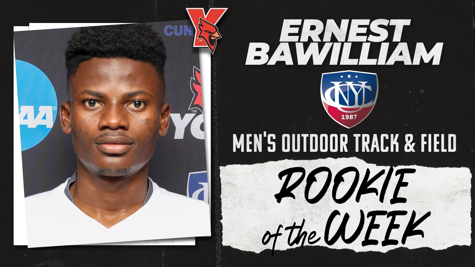 Ernest Bawilliam CUNYAC Men's Outdoor Track & Field Rookie of the Week (4/28/2025)