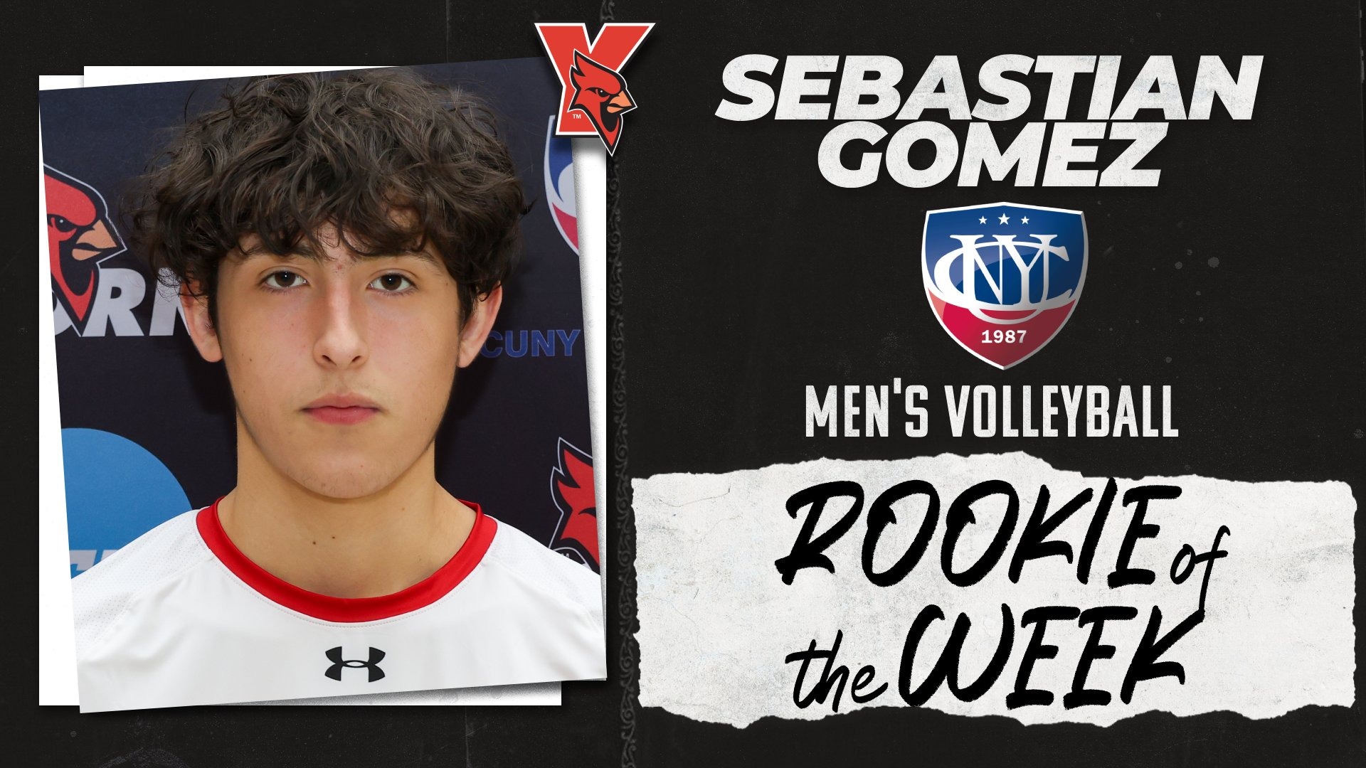 Sebastian Gomez CUNYAC Men's Volleyball Rookie of the Week