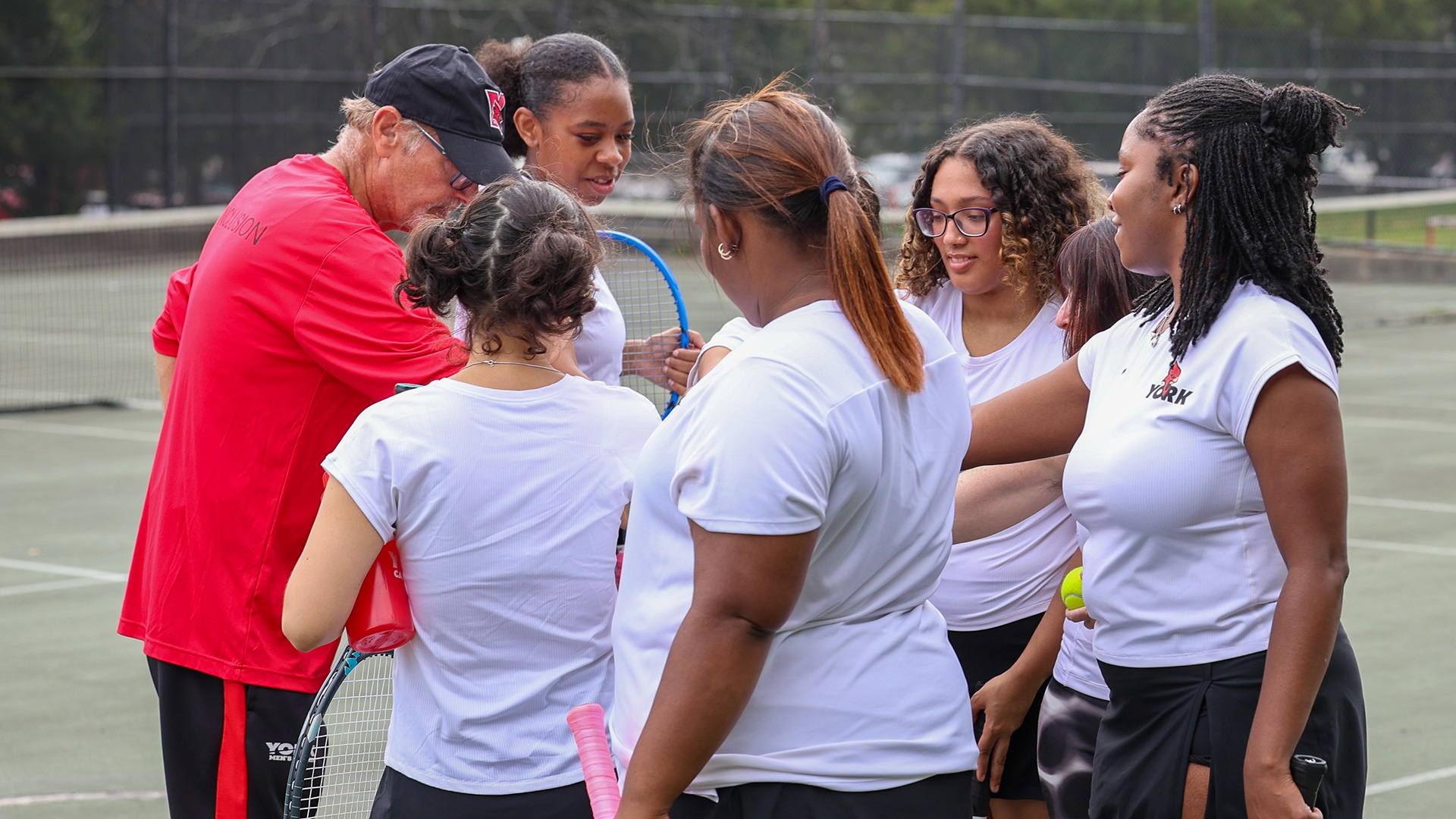 York College Women's Tennis Huddles