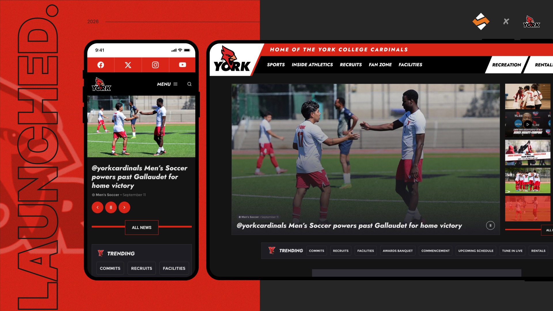 York College Athletics relaunches website
