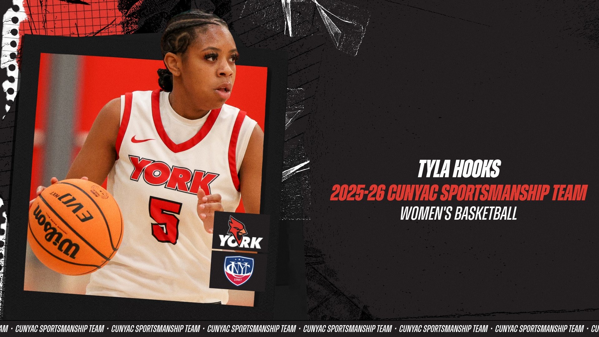 Tyla Hooks named to the 2025-26 CUNYAC Women's Basketball Sportsmanship Team