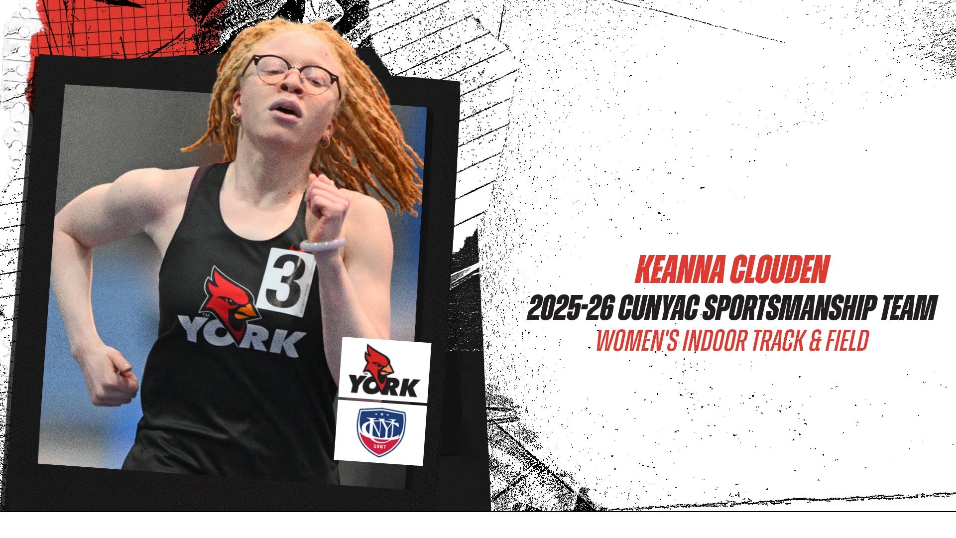 Keanna Clouden named to the 2025-26 CUNYAC Women's Indoor Track & Field Sportsmanship Team