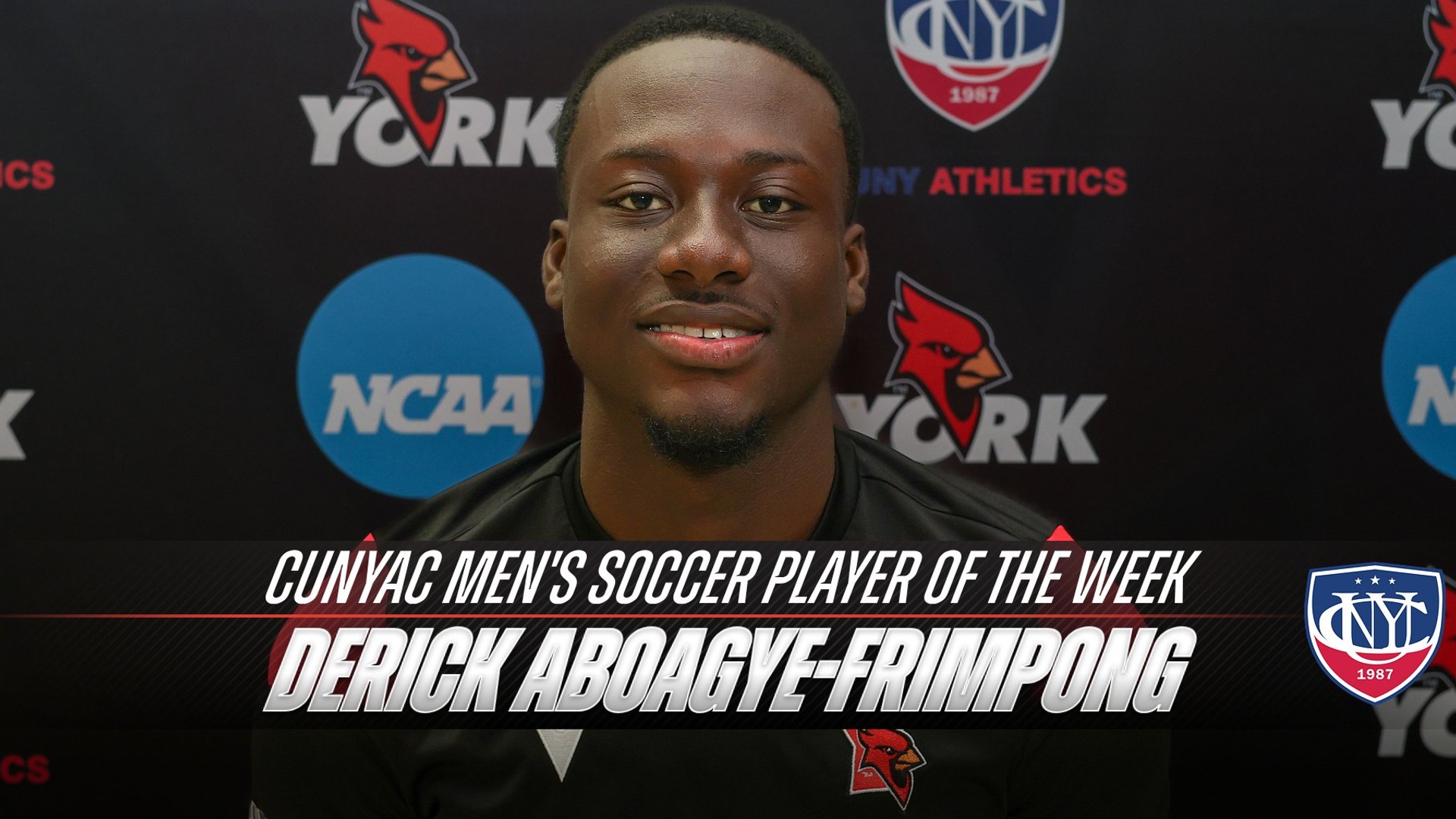 CUNYAC names Derick Aboagye-Frimpong the Men's Soccer Player of the Week for matches played Sept. 7-13