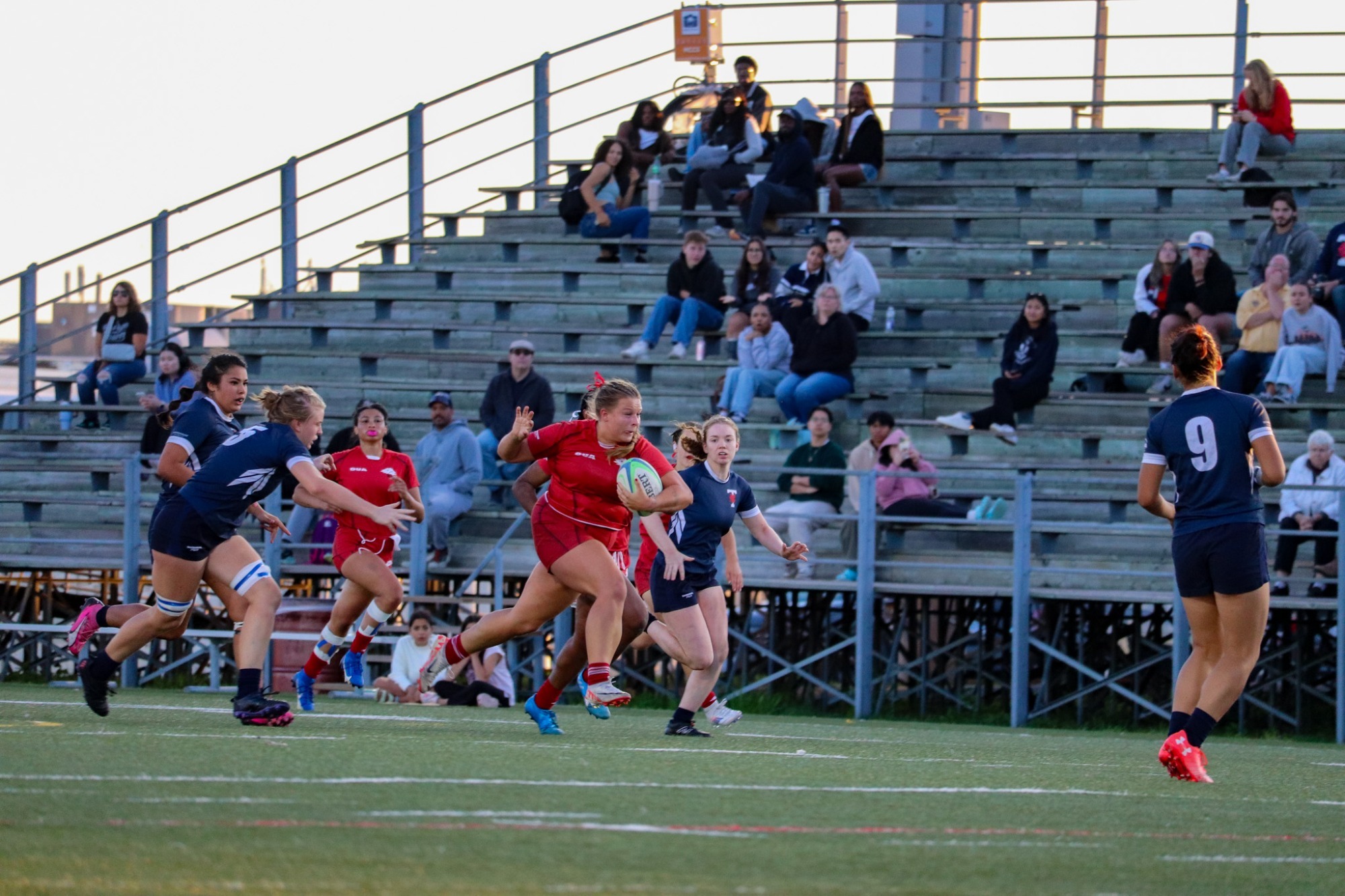The York University Lions women’s rugby team returned home on Saturday evening looking to stay undefeated on their home pitch at Alumni Field