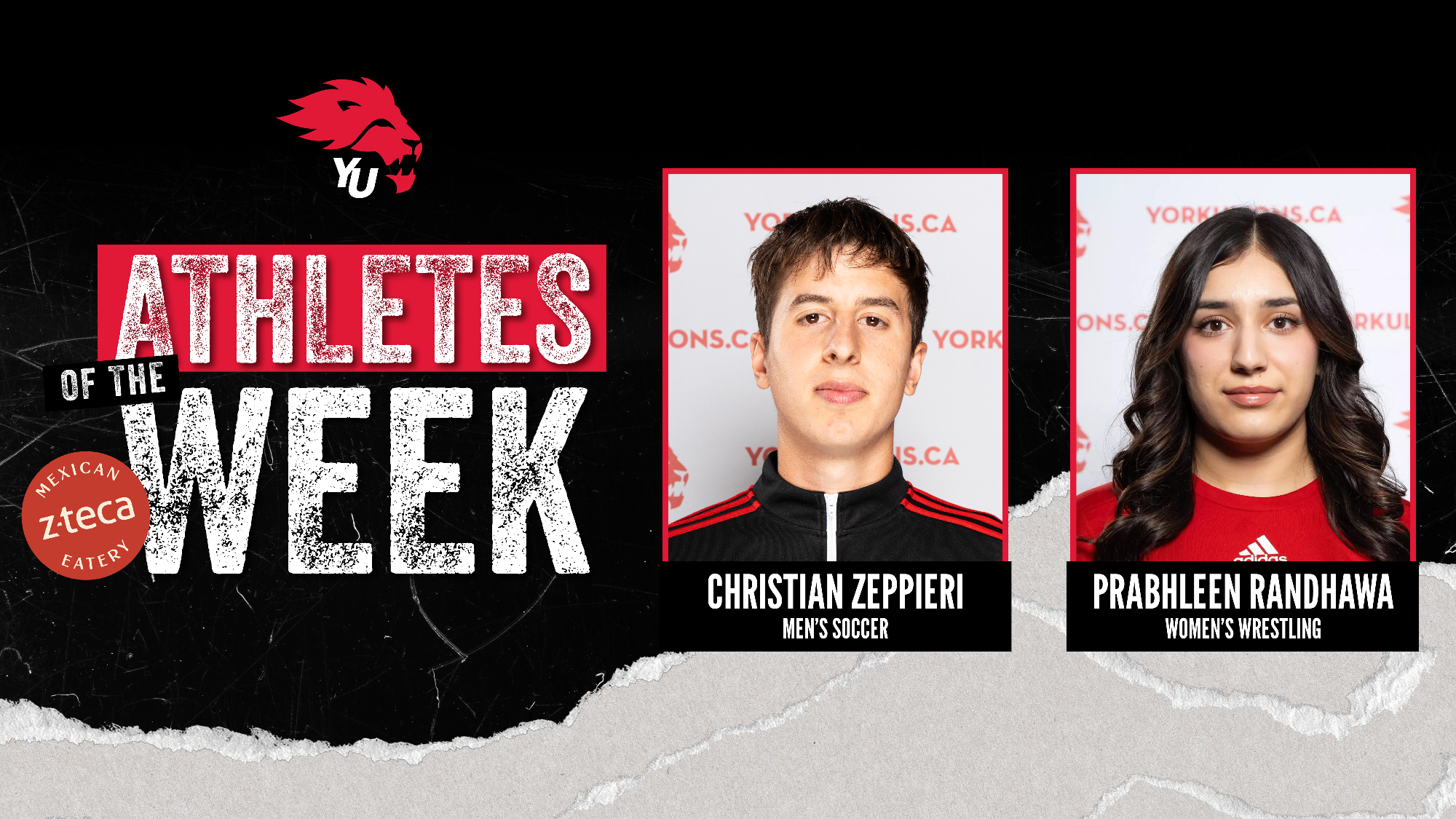 ZEPPIERI, RANDHAWA NAMED Z-TECA MEXICAN EATERY YORK ATHLETES OF THE WEEK FOR PERIOD ENDING NOV. 9 