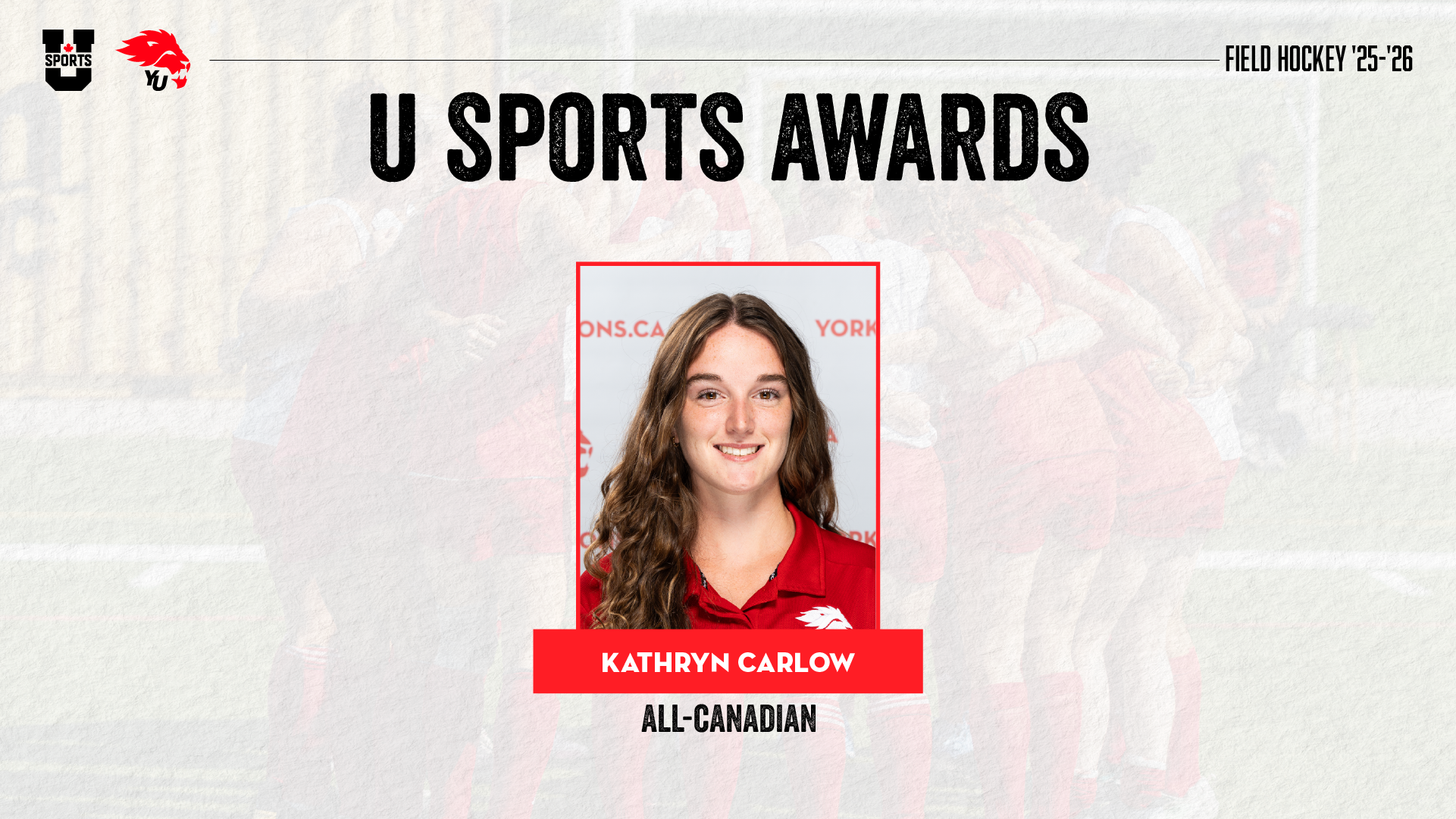 York University Lions field hockey player Kathryn Carlow was named the program’s lone U SPORTS all-Canadian
