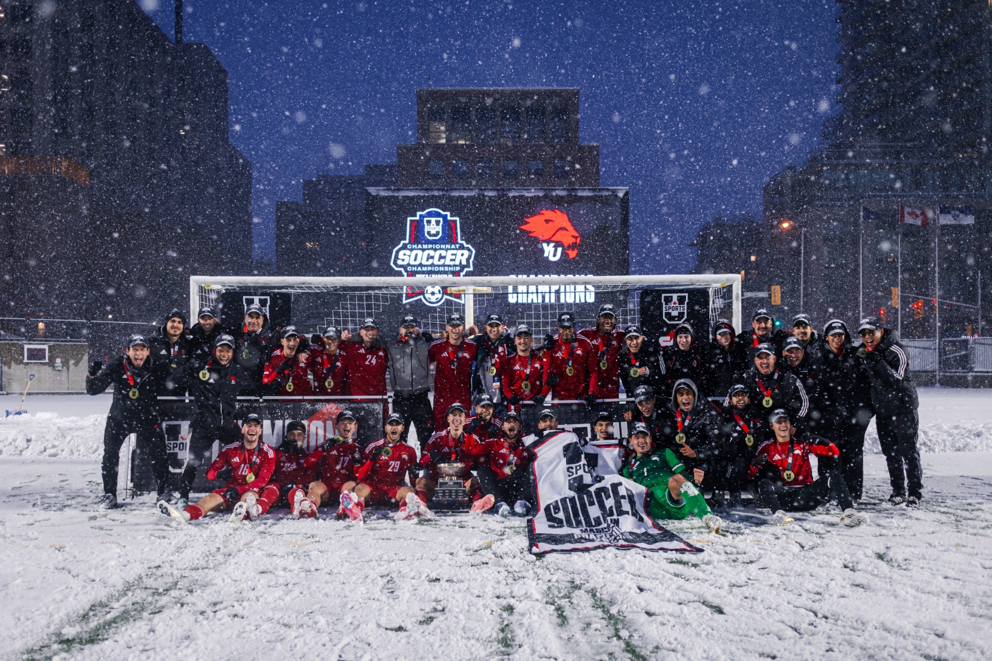 The York University Lions have climbed the U SPORTS men’s soccer mountain for the sixth time in program history – and isn’t it fitting who led them to the top.