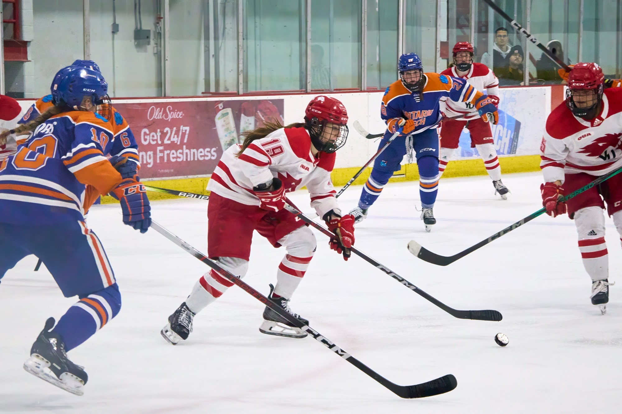 The York University Lions travelled to Oshawa to face the Ontario Ridgebacks on Saturday night, a day after their scheduled game at Nipissing was postponed due to inclement weather