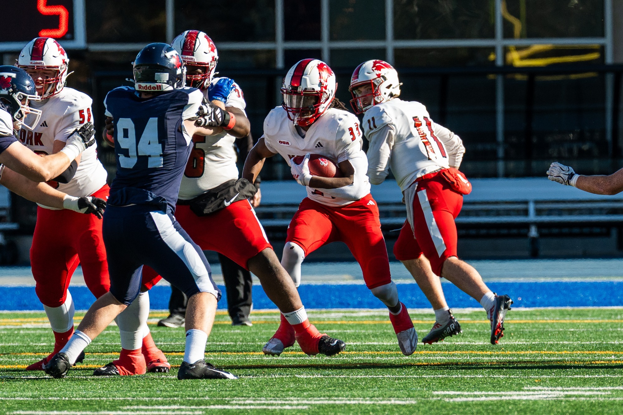 The York University Lions football team captured its third straight Argo Cup on Saturday afternoon, and controls its playoff fate with one game remaining.