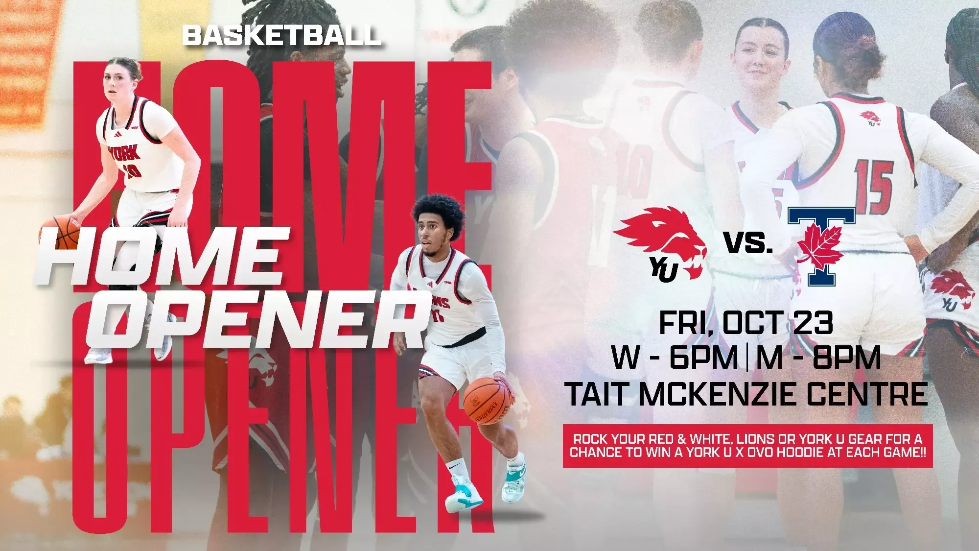 The York University Lions women's basketball team tips off its 2026-27 season Friday night at 6:00 p.m against the Toronto Varsity Blues. You can get your tickets at yorkulions.ca/tickets or watch the game live on OUA TV.