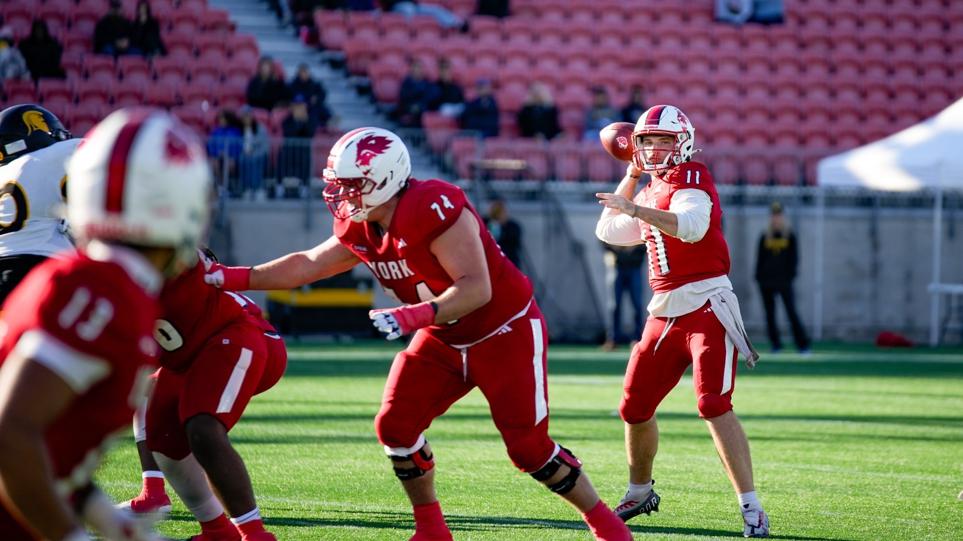 The York University Lions football team entered their regular-season finale against the Waterloo Warriors on Saturday afternoon looking to make recent program history.