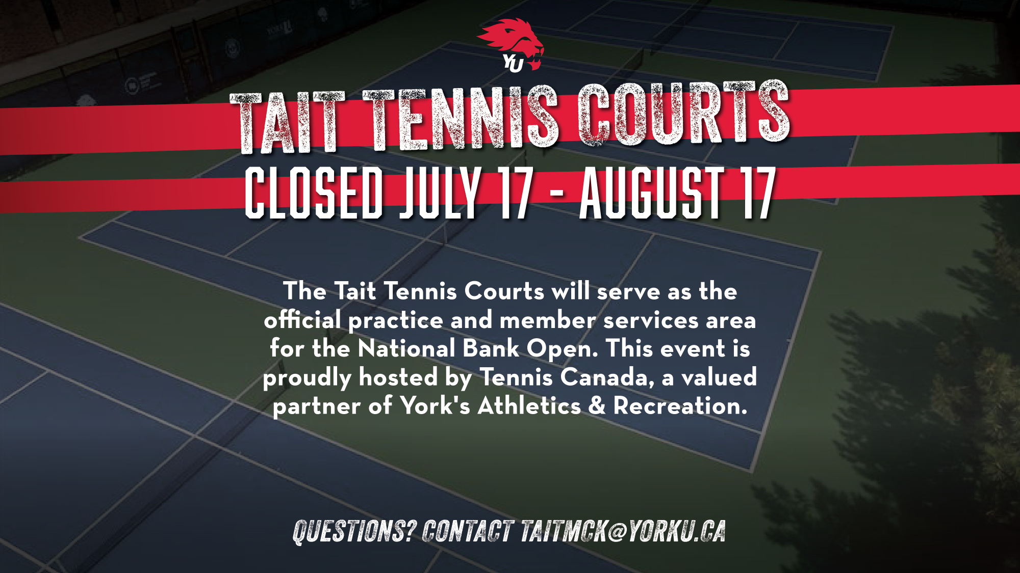 Tait Tennis Court Closure