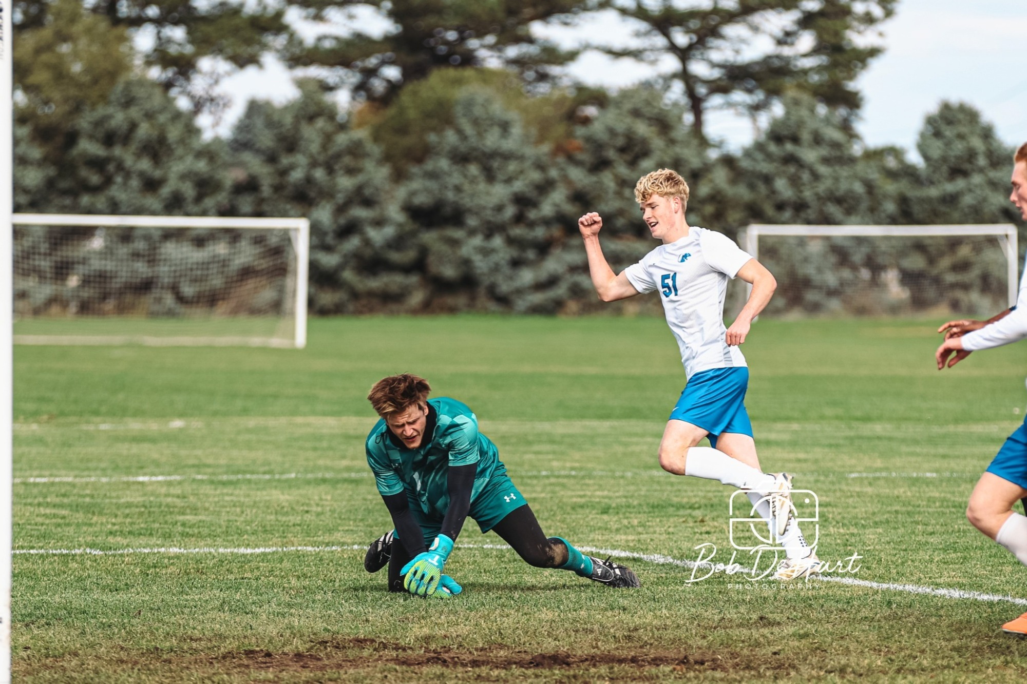 James McAlister scores the goal against Bethel
