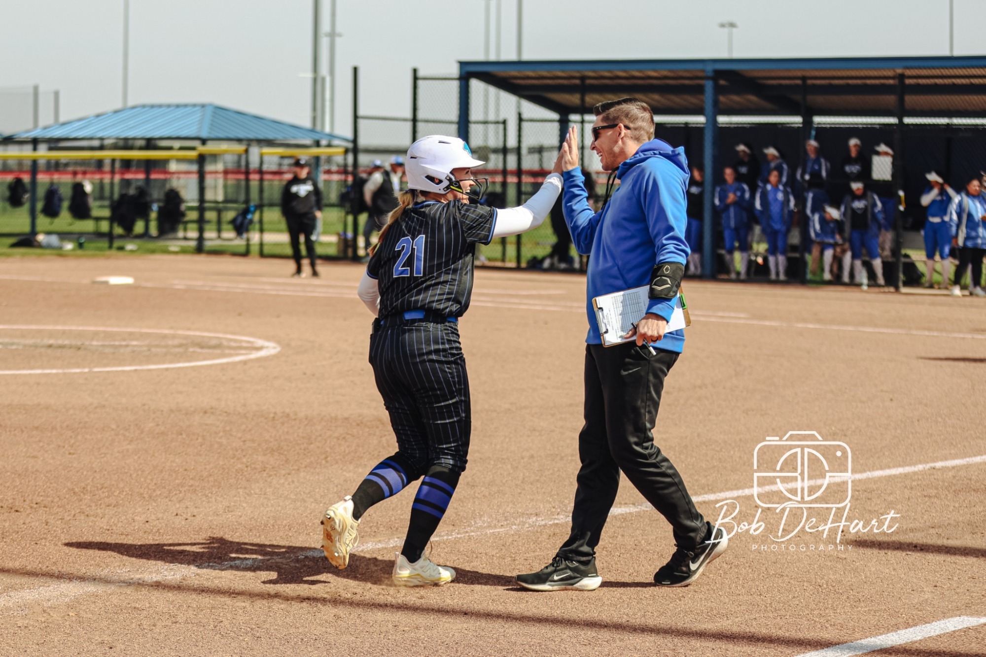 Anderson rounds third after hitting home run