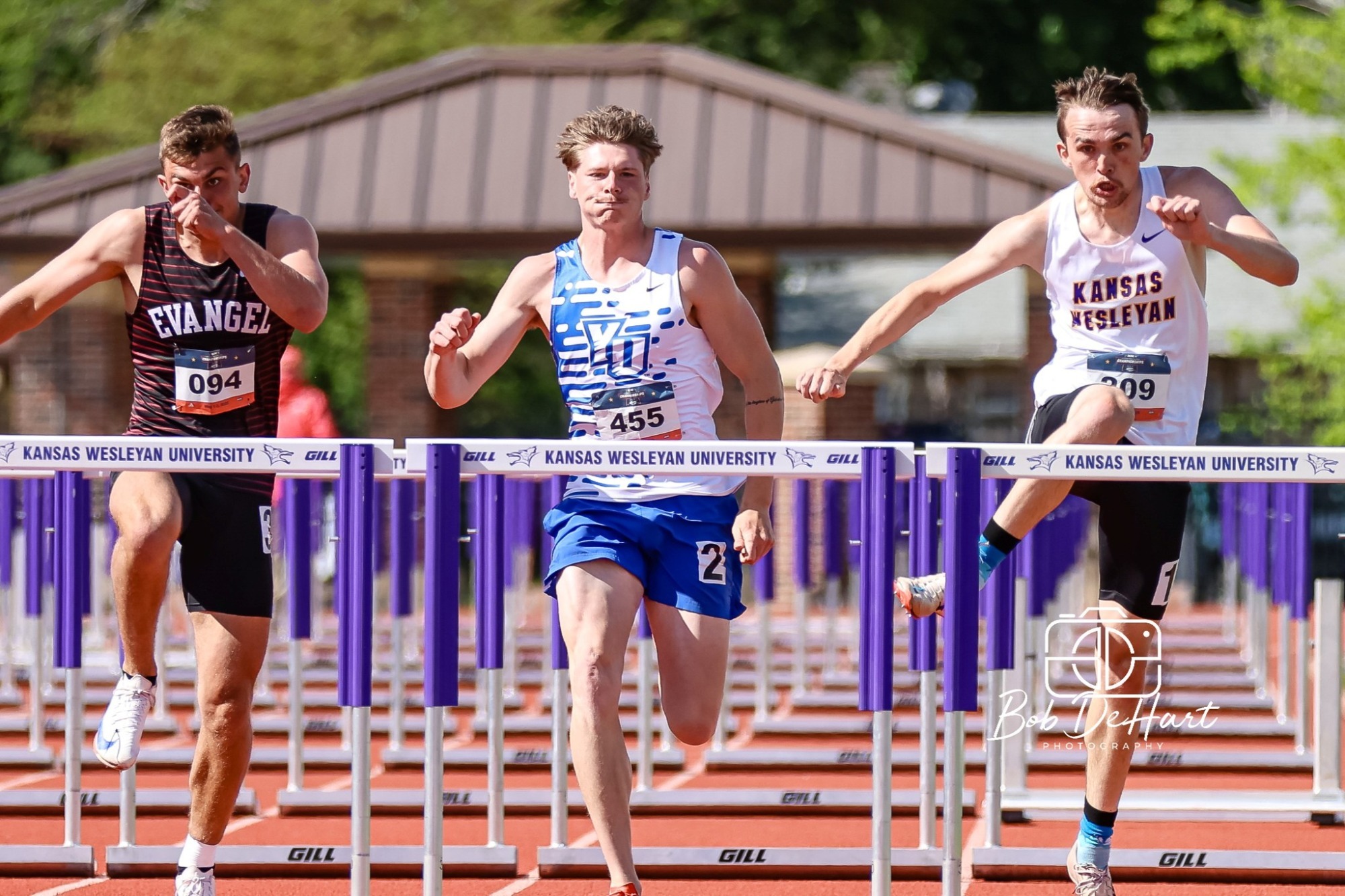 Heinrichs competes in hurdles