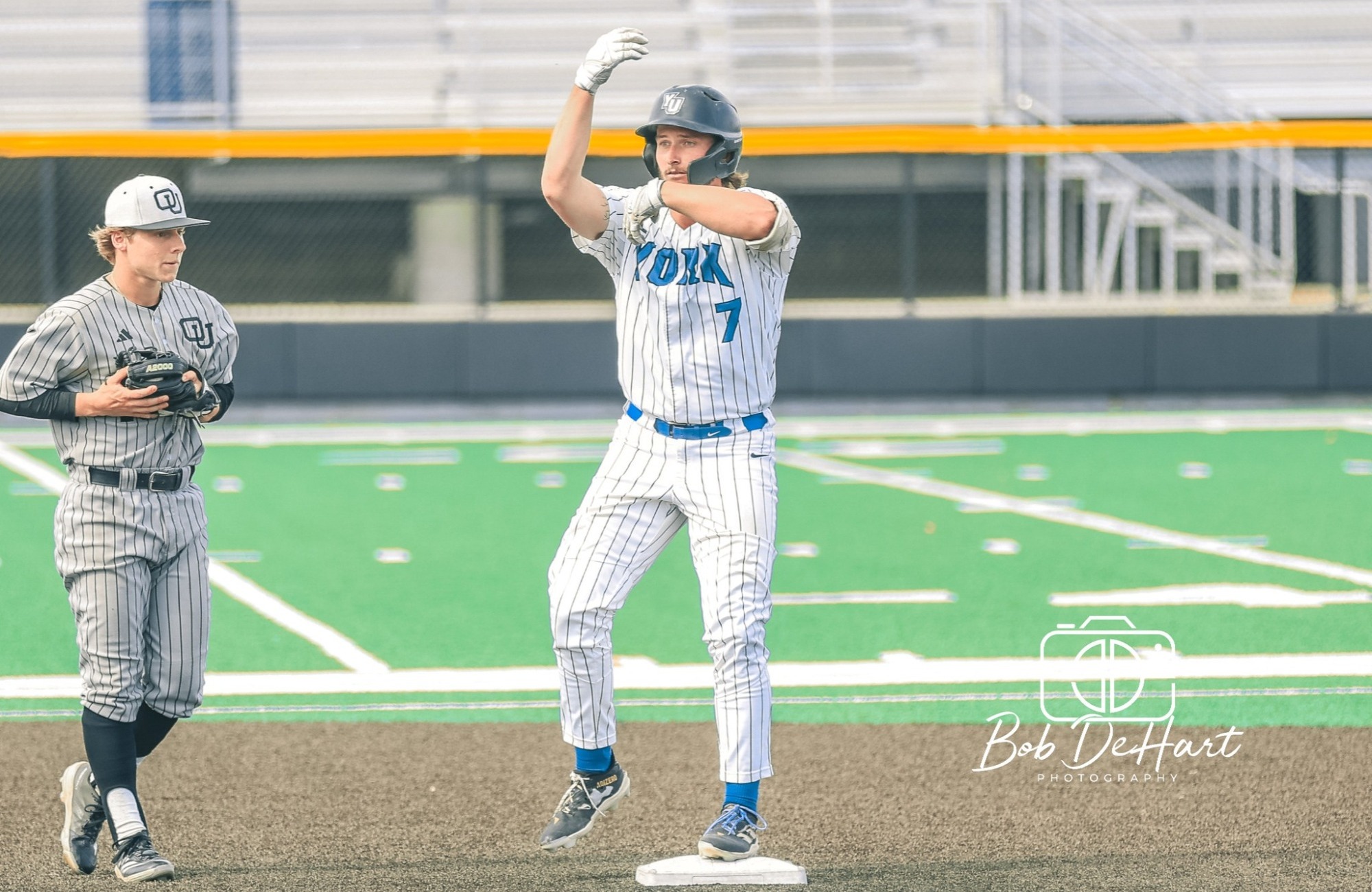 Heck celebrates double