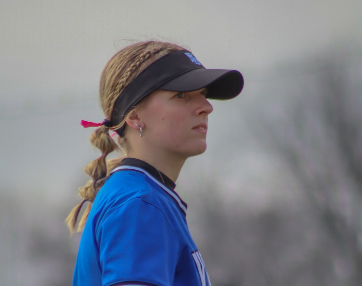 Taylor Larson looks on during a game