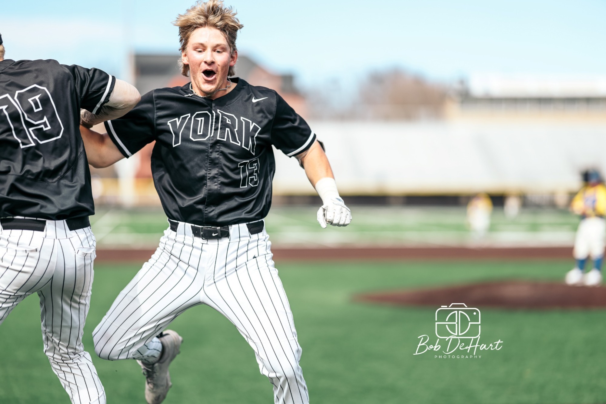 Stone celebrates home run
