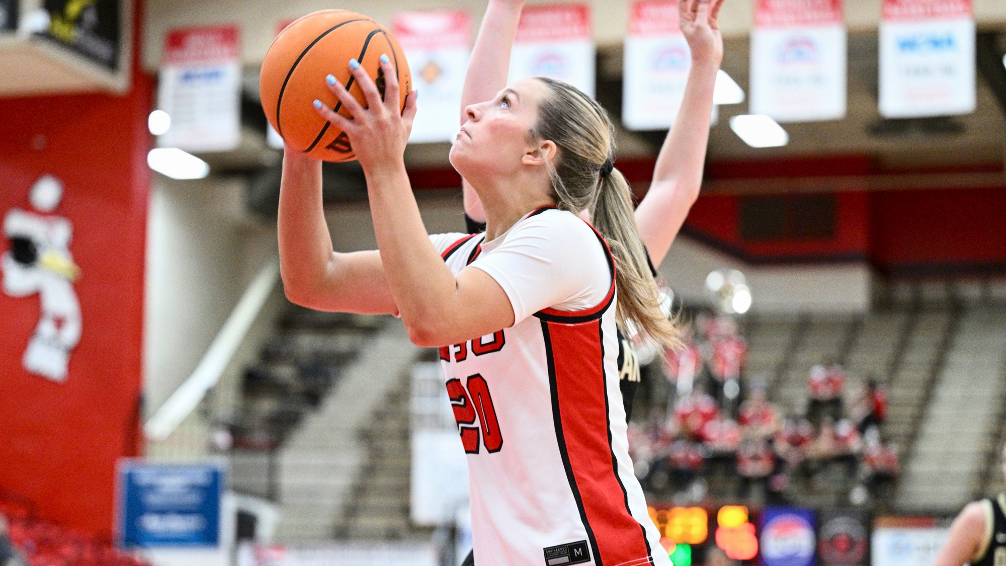 Brooke Adkins goes up for a shot in Youngstown State's women's basketball vs. Oakland on Jan. 5, 2026. Photo by Robert Hayes.