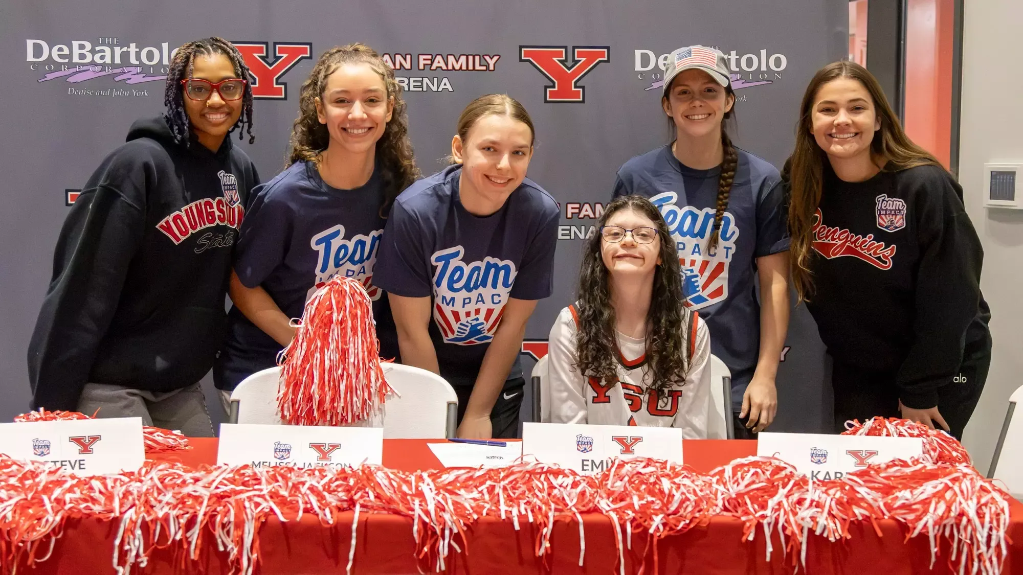 Photo of Emily Guerriero's Team IMPACT Signing Day with the YSU Women's Basketball Team on Feb. 13, 2026.